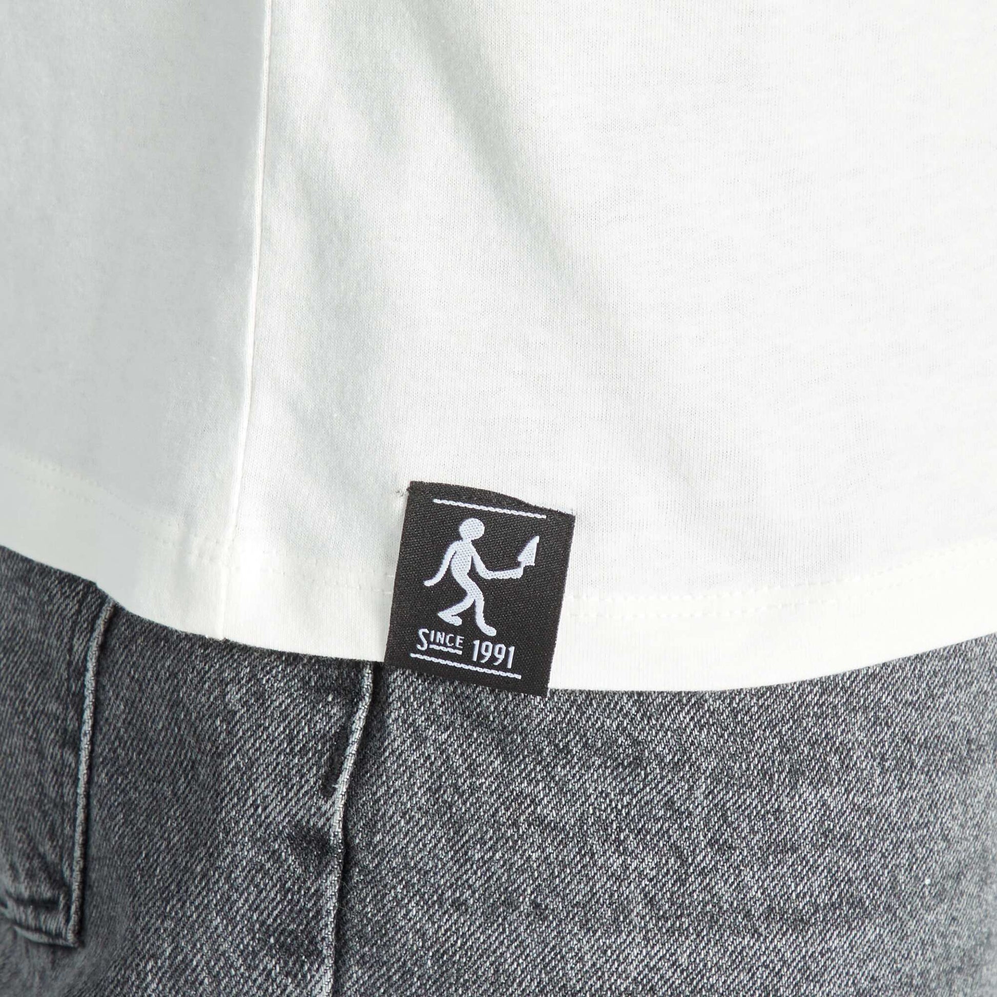 T-shirt en jersey avec imprim poitrine blanc