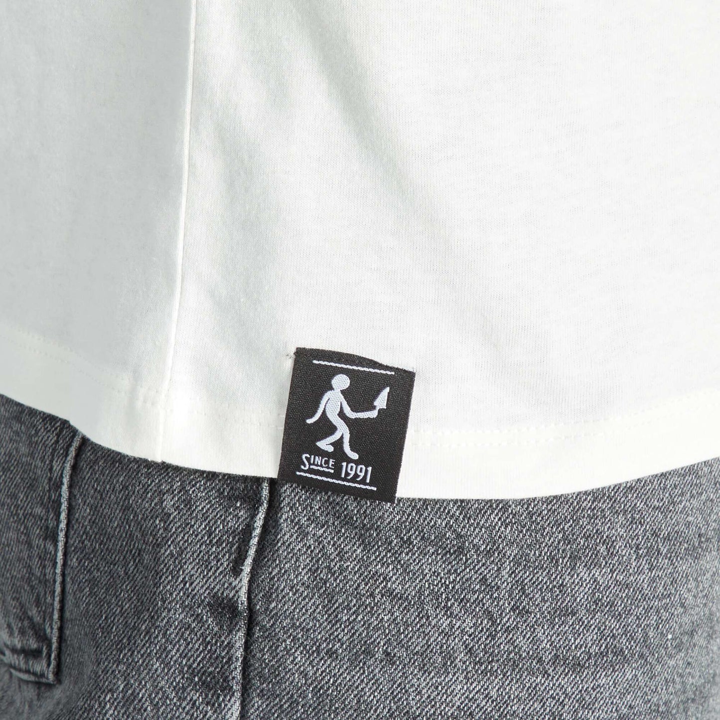 T-shirt en jersey avec imprim poitrine blanc