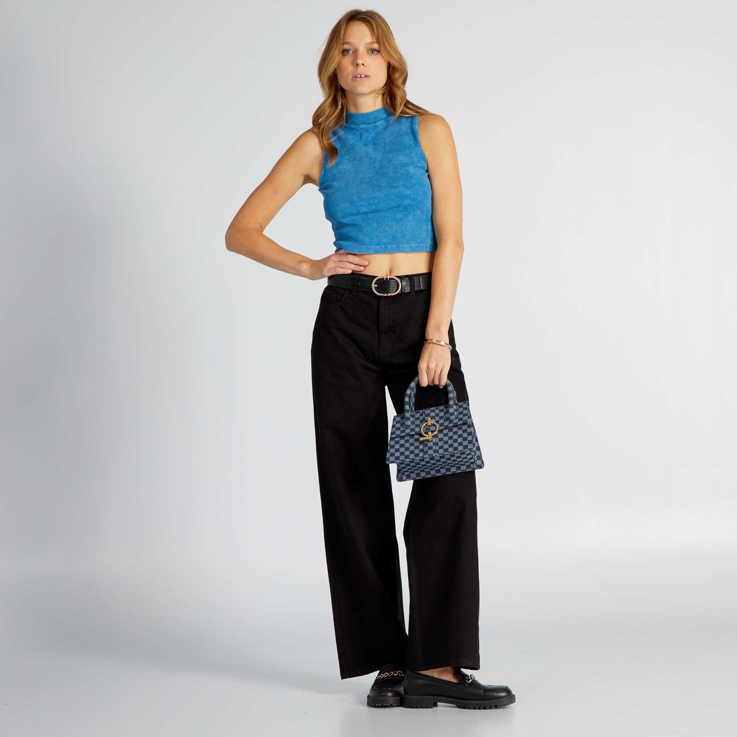 D bardeur c tel crop top Bleu