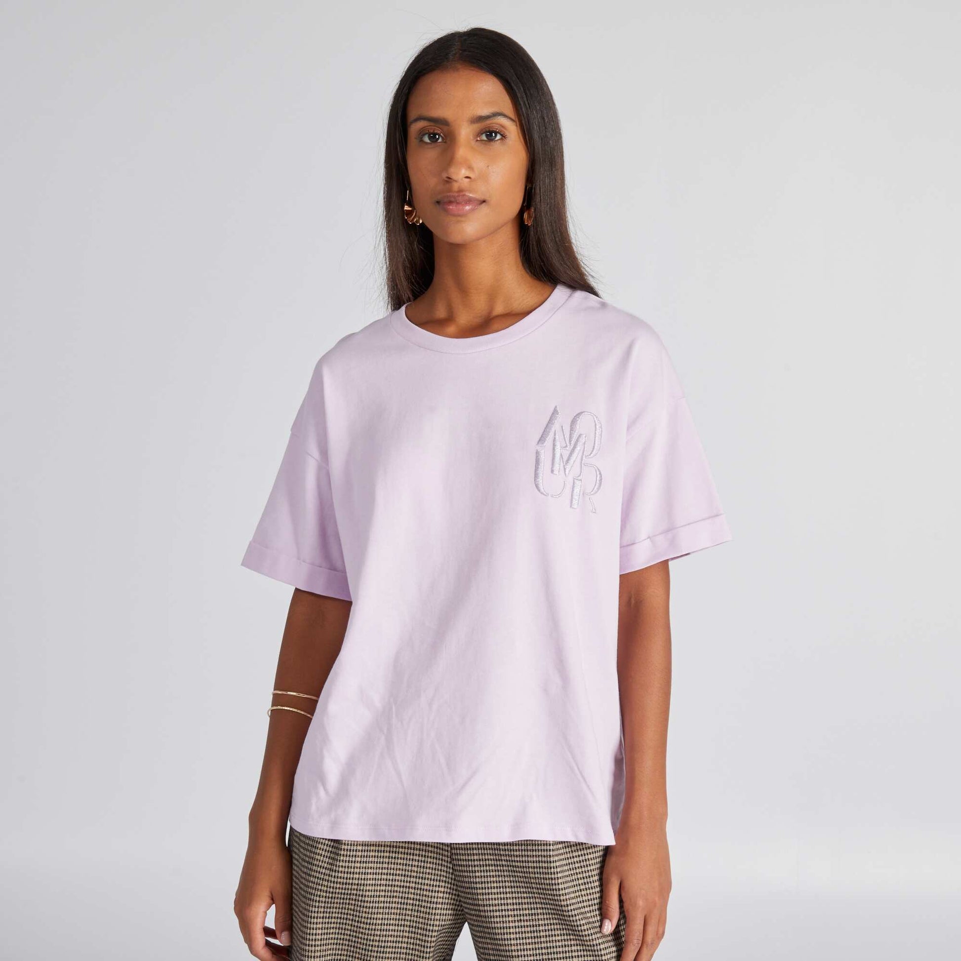 T-shirt en jersey avec broderie Violet