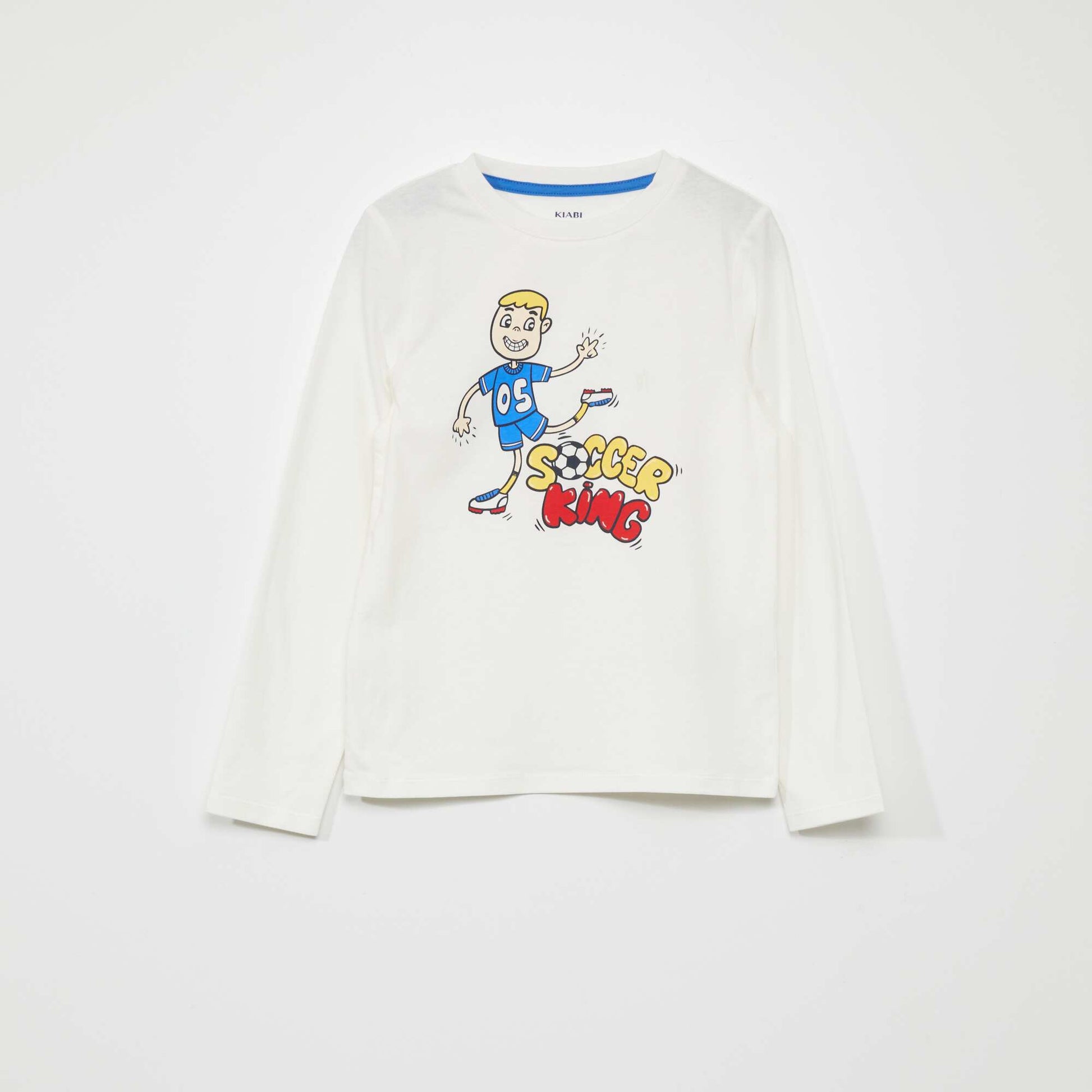 T-shirt en jersey manches longues Blanc
