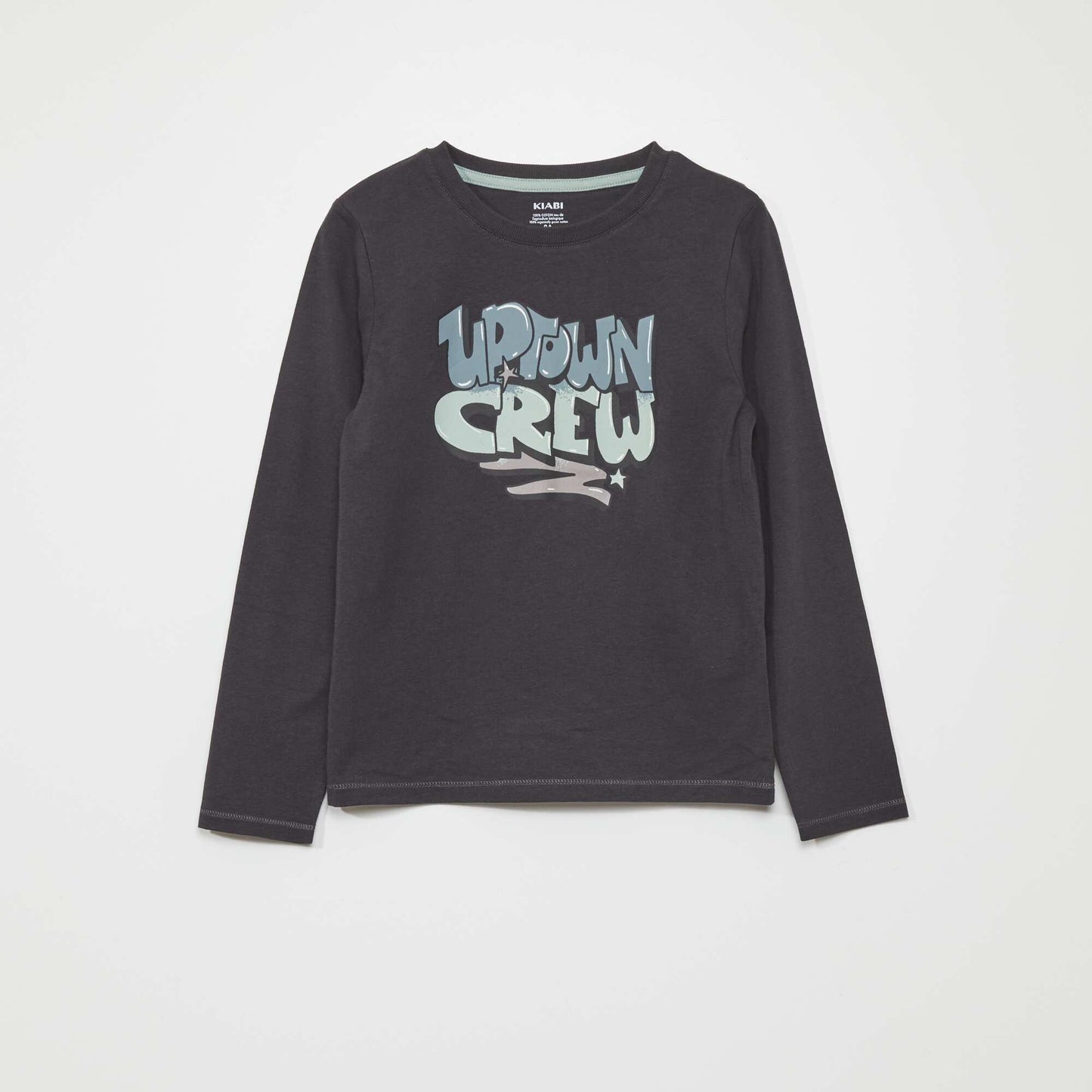 T-shirt en jersey manches longues Gris