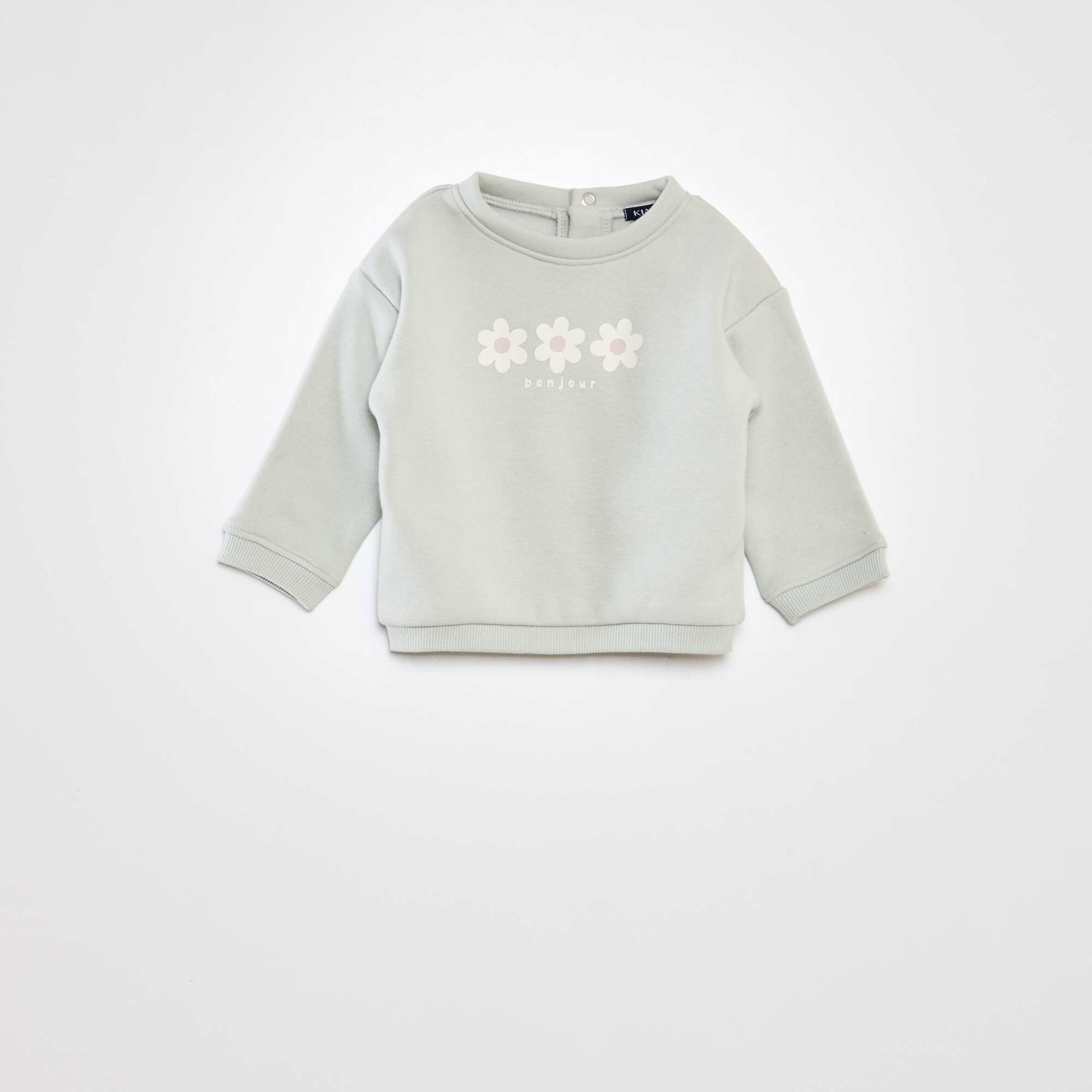 Sweat en molleton imprim Bleu vert