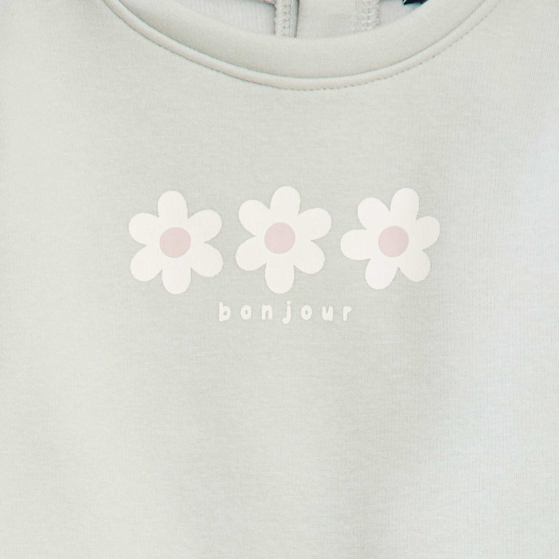 Sweat en molleton imprim Bleu vert