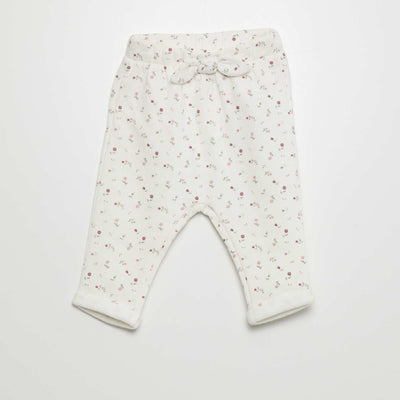 Pantalon sarouel Blanc/fleuri