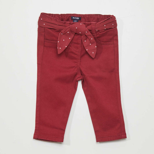 Pantalon slim Rouge