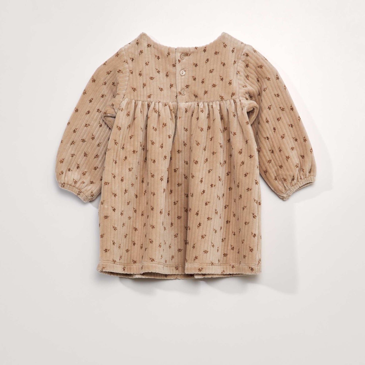 Robe vas e en velours imprim Marron