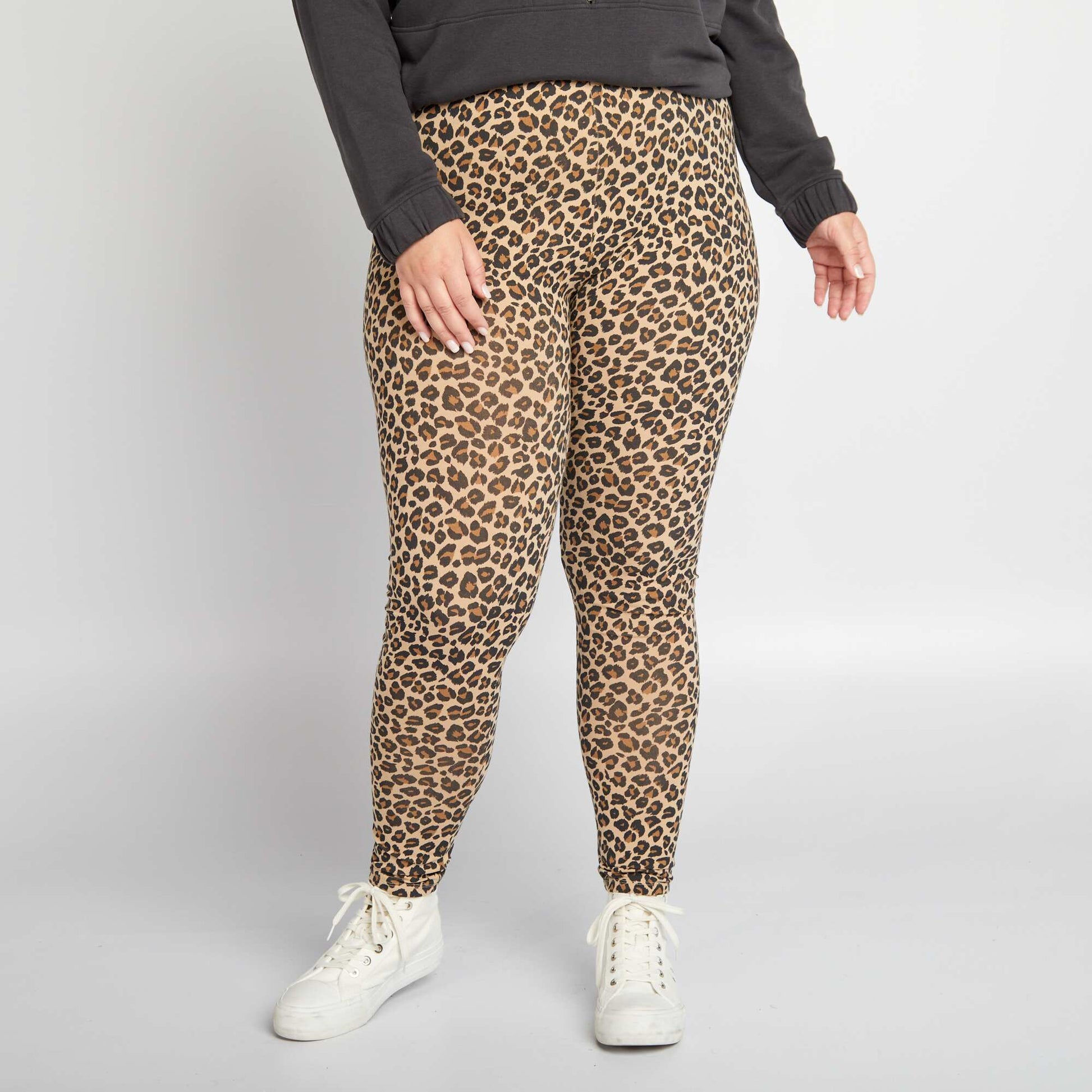 Legging stretch 'l opard' Beige