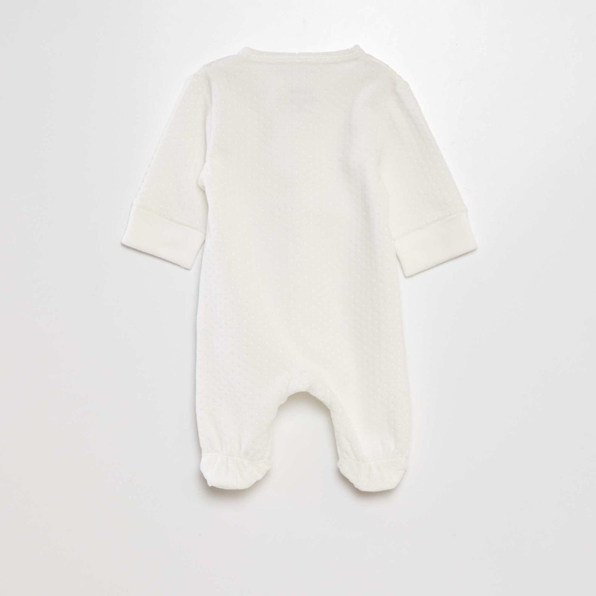 Pyjama en velours avec manches ajustables Blanc