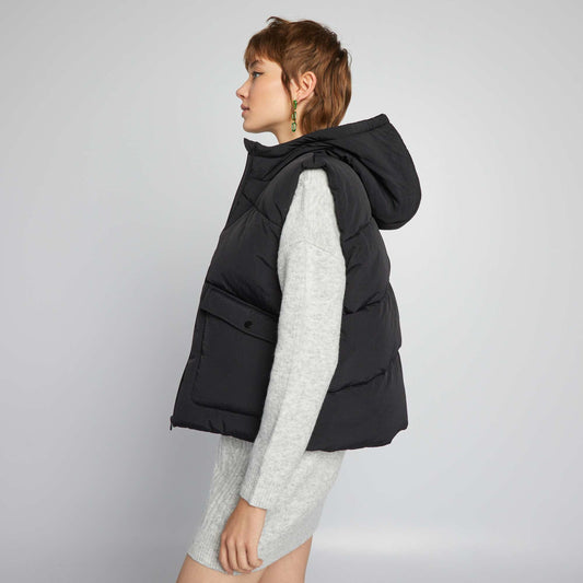 Doudoune matelass e sans manches noir