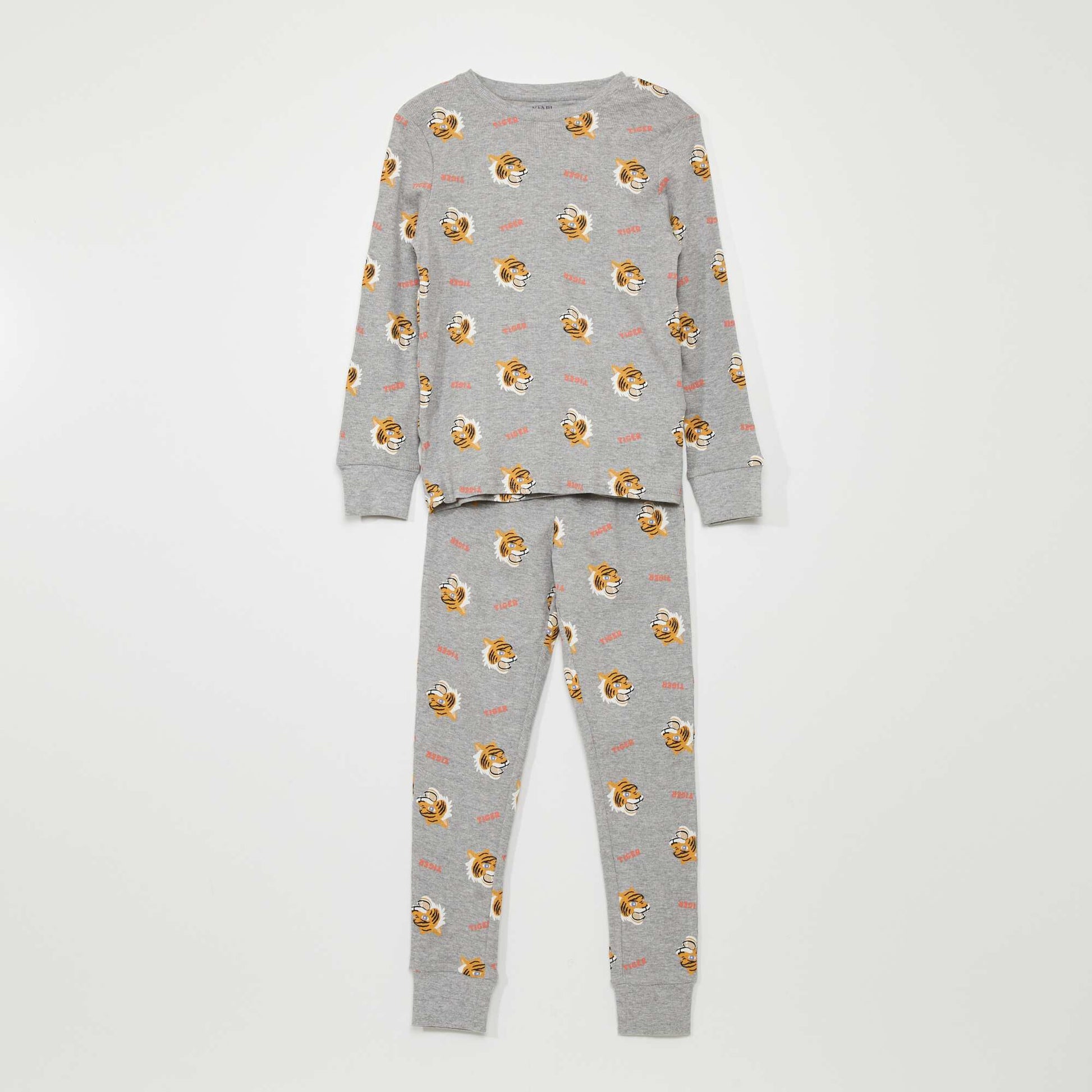 Pyjama long imprim all over Gris