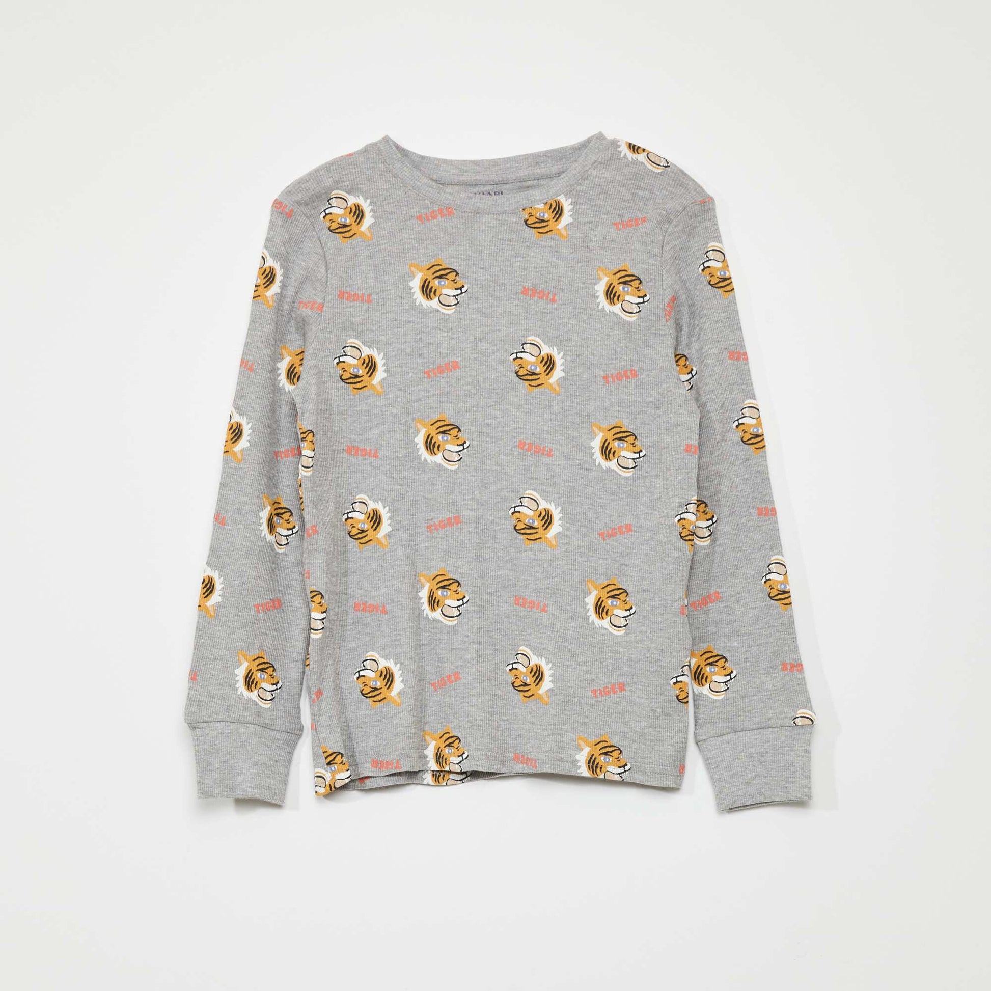 Pyjama long imprim all over Gris