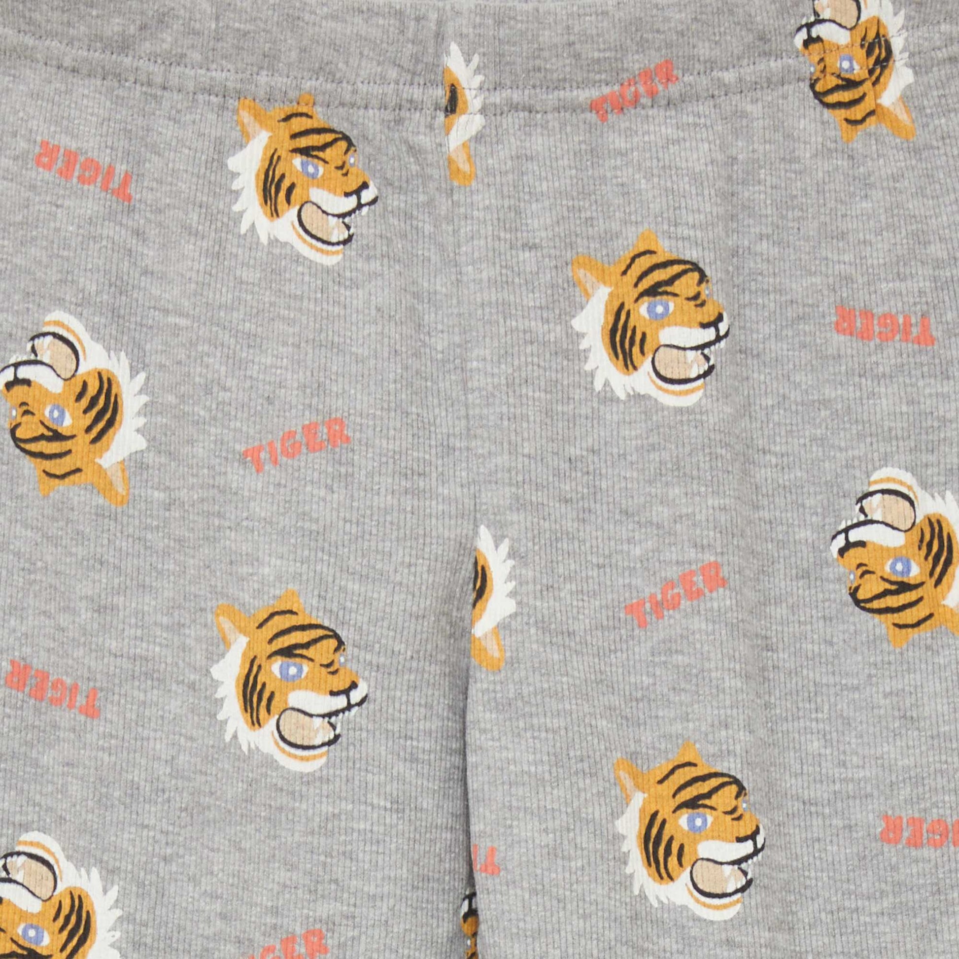 Pyjama long imprim all over Gris