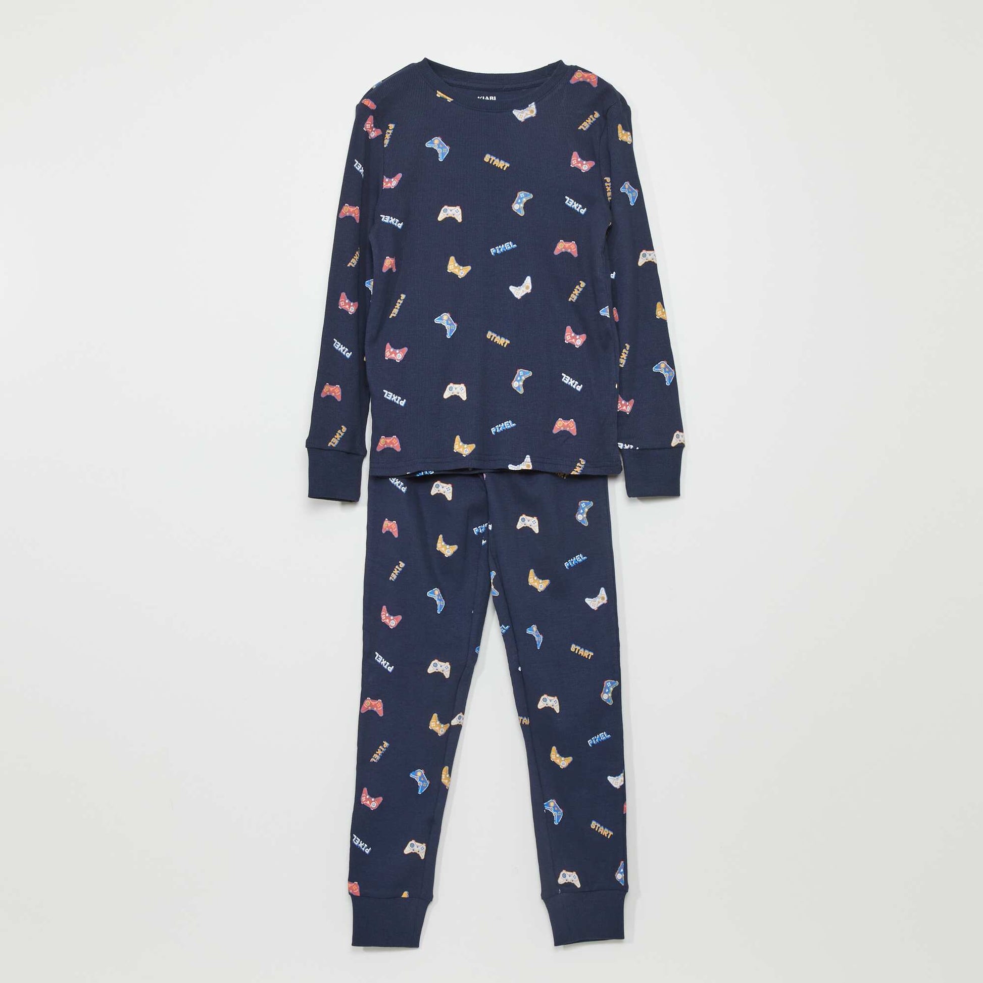 Pyjama long imprim all over Bleu