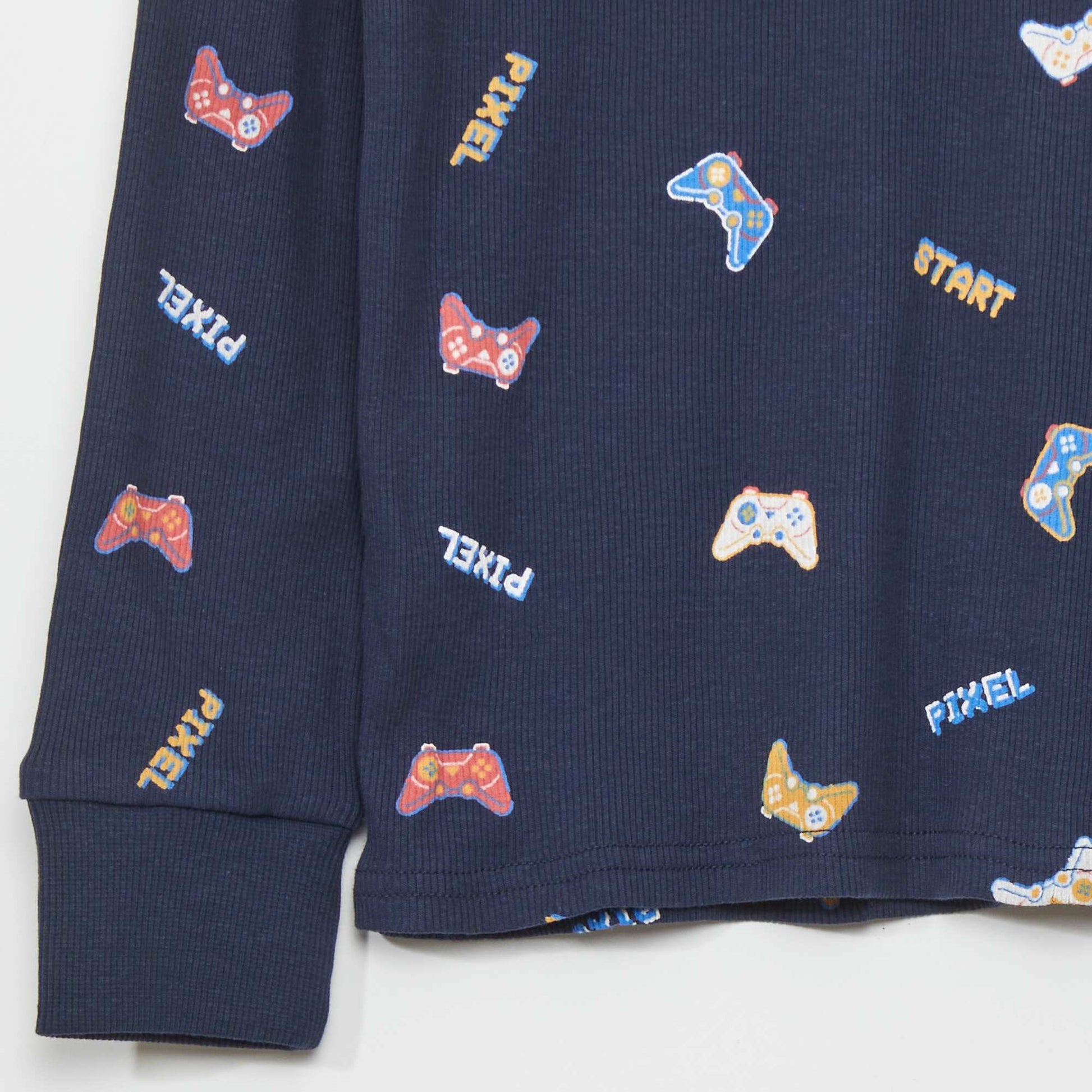 Pyjama long imprim all over Bleu