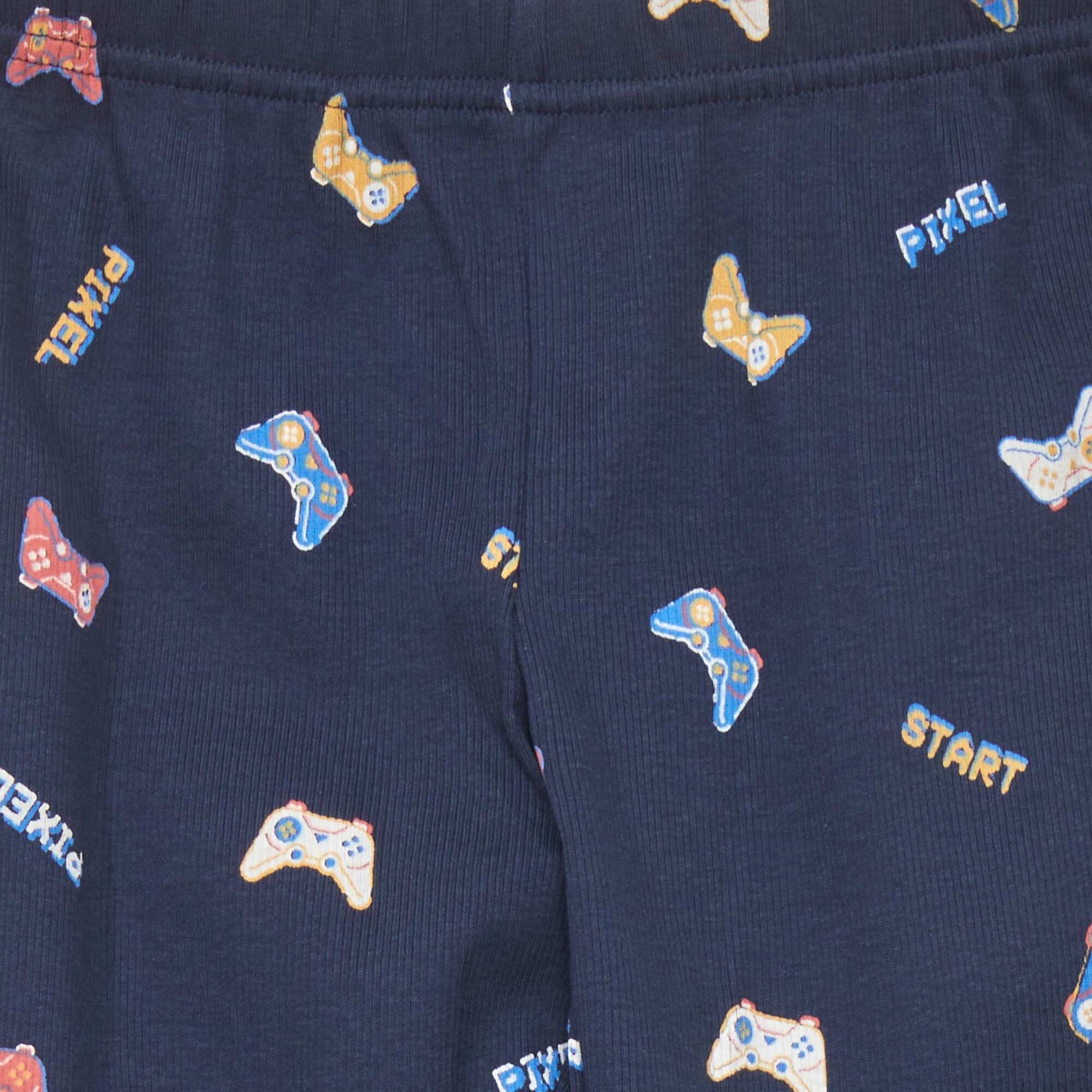 Pyjama long imprim all over Bleu