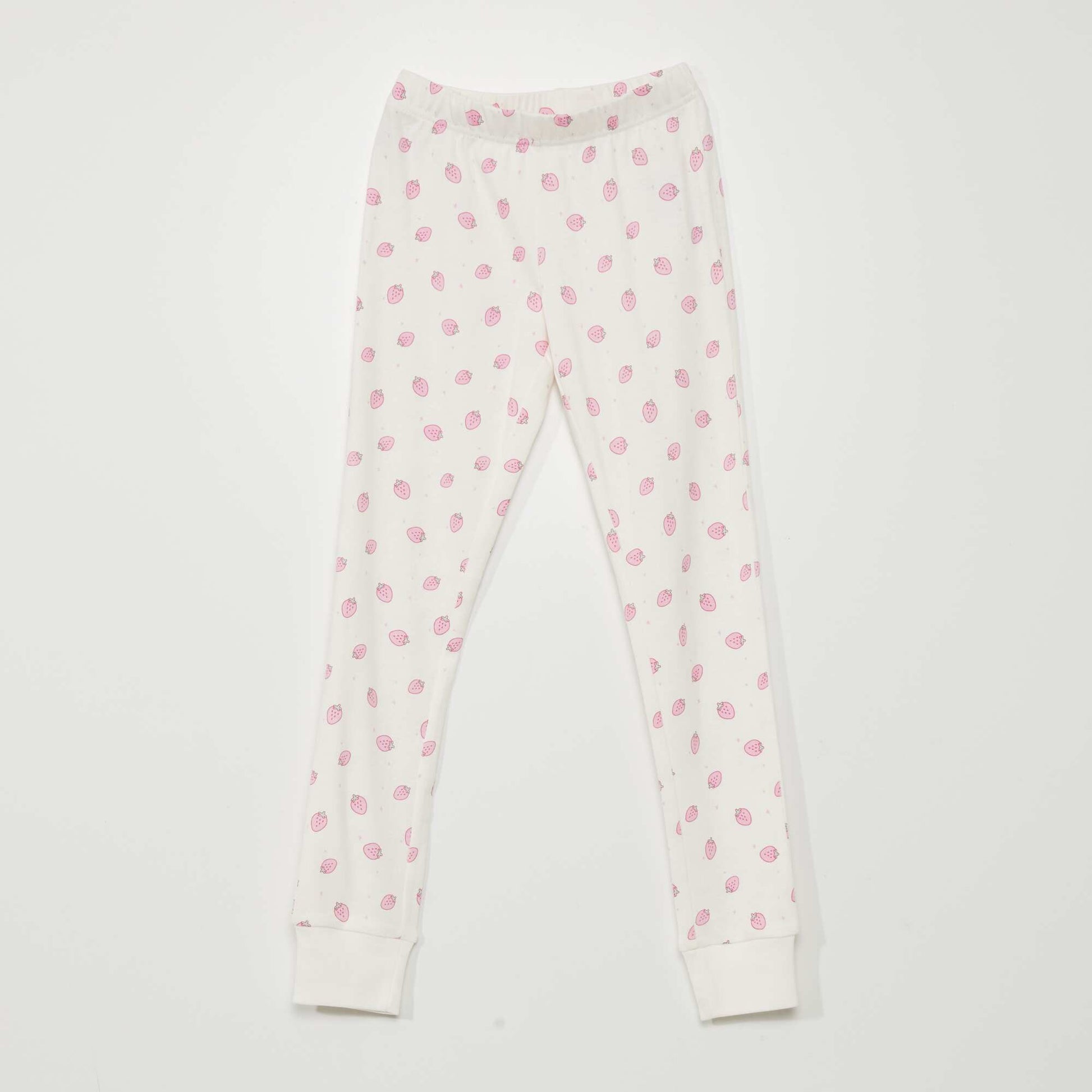 Pyjama long - imprim fraises - 2 pi ces Rose
