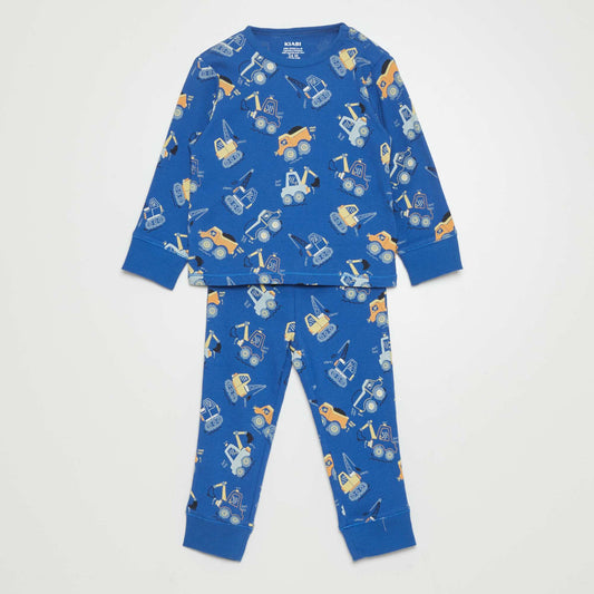 Ensemble pyjama côtelé - 2 pièces Bleu