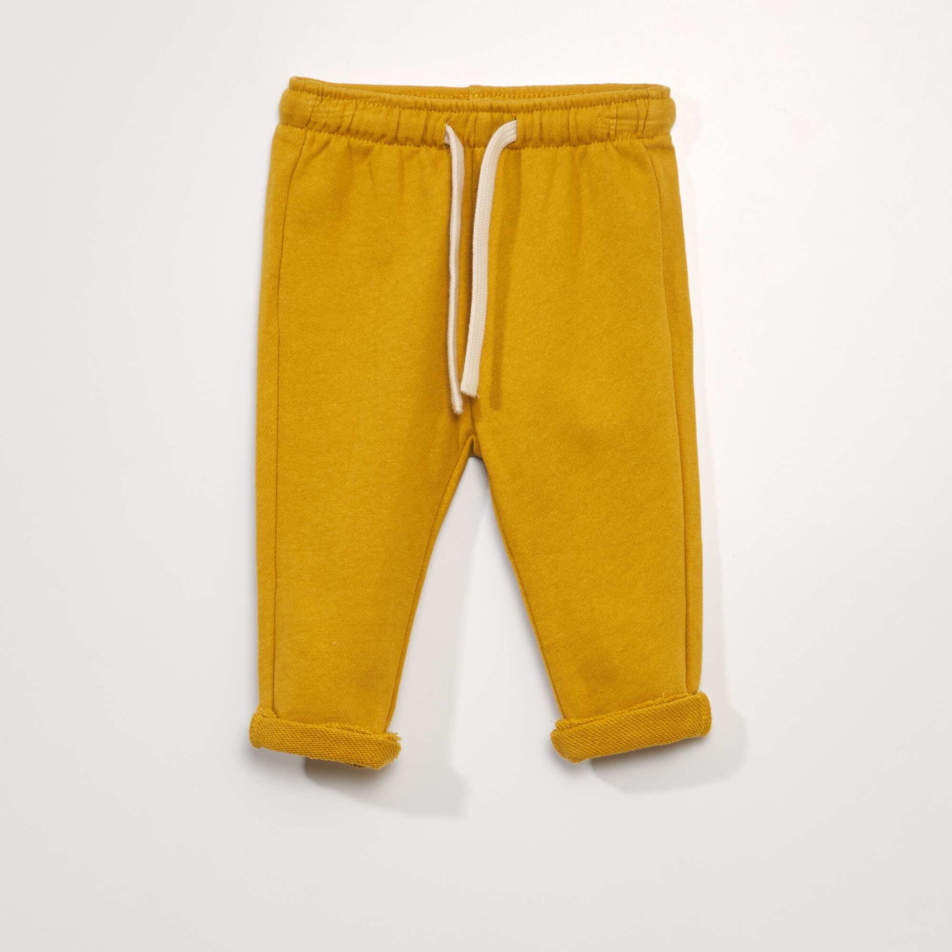Pantalon jogging en french terry Jaune moutarde