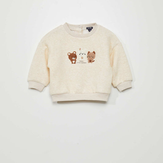 Sweat imprim  Beige