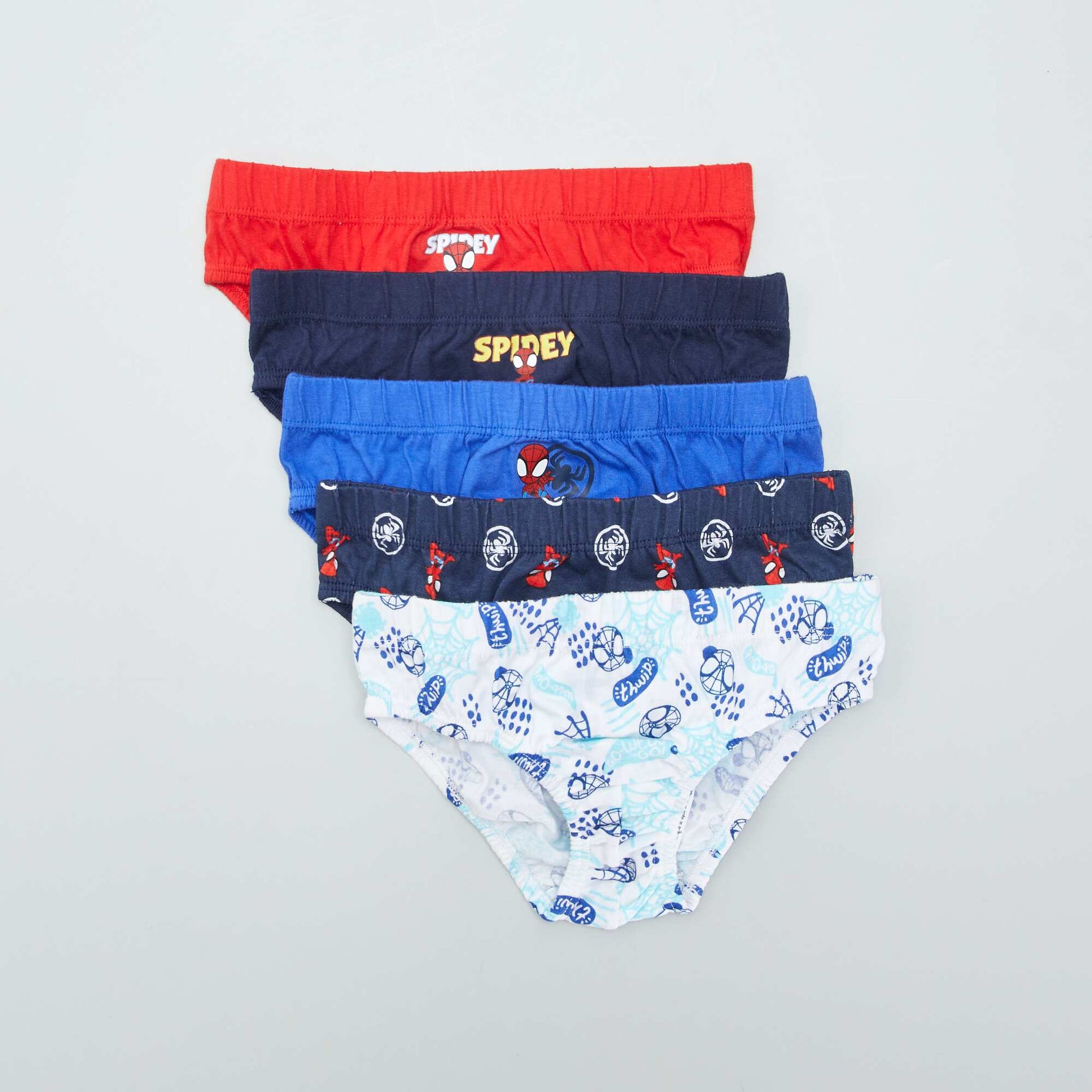Lot de 5 slips 'Spiderman' Noir/rouge/blanc