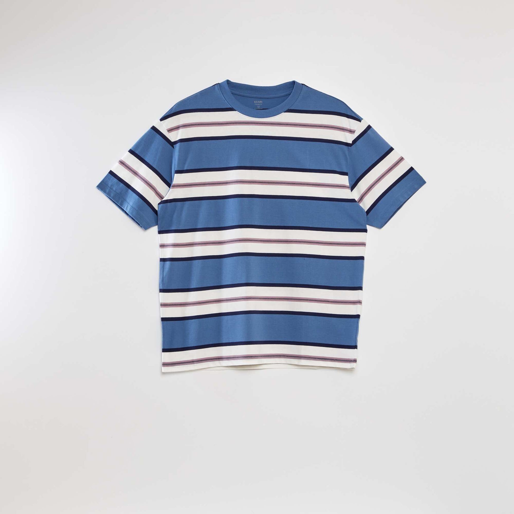 T-shirt large rayures Bleu