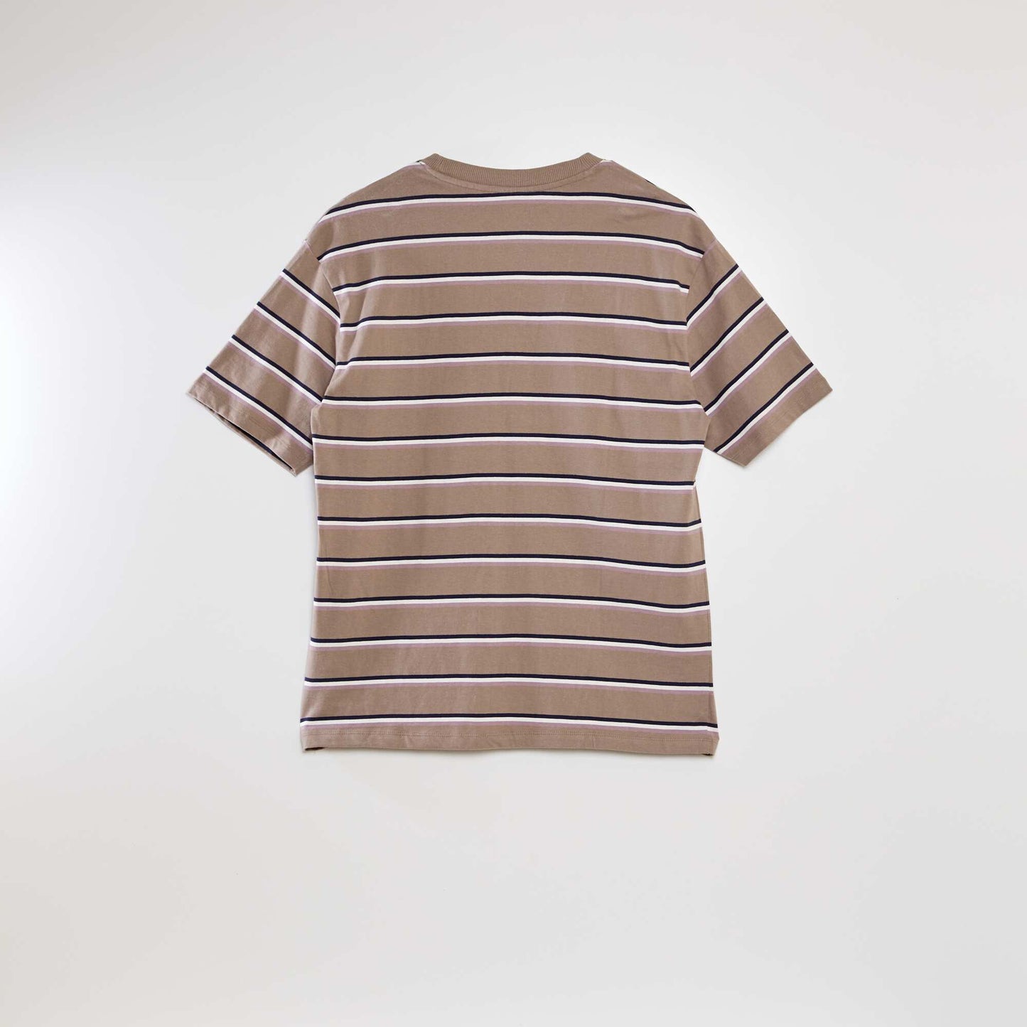 T-shirt large rayures Beige