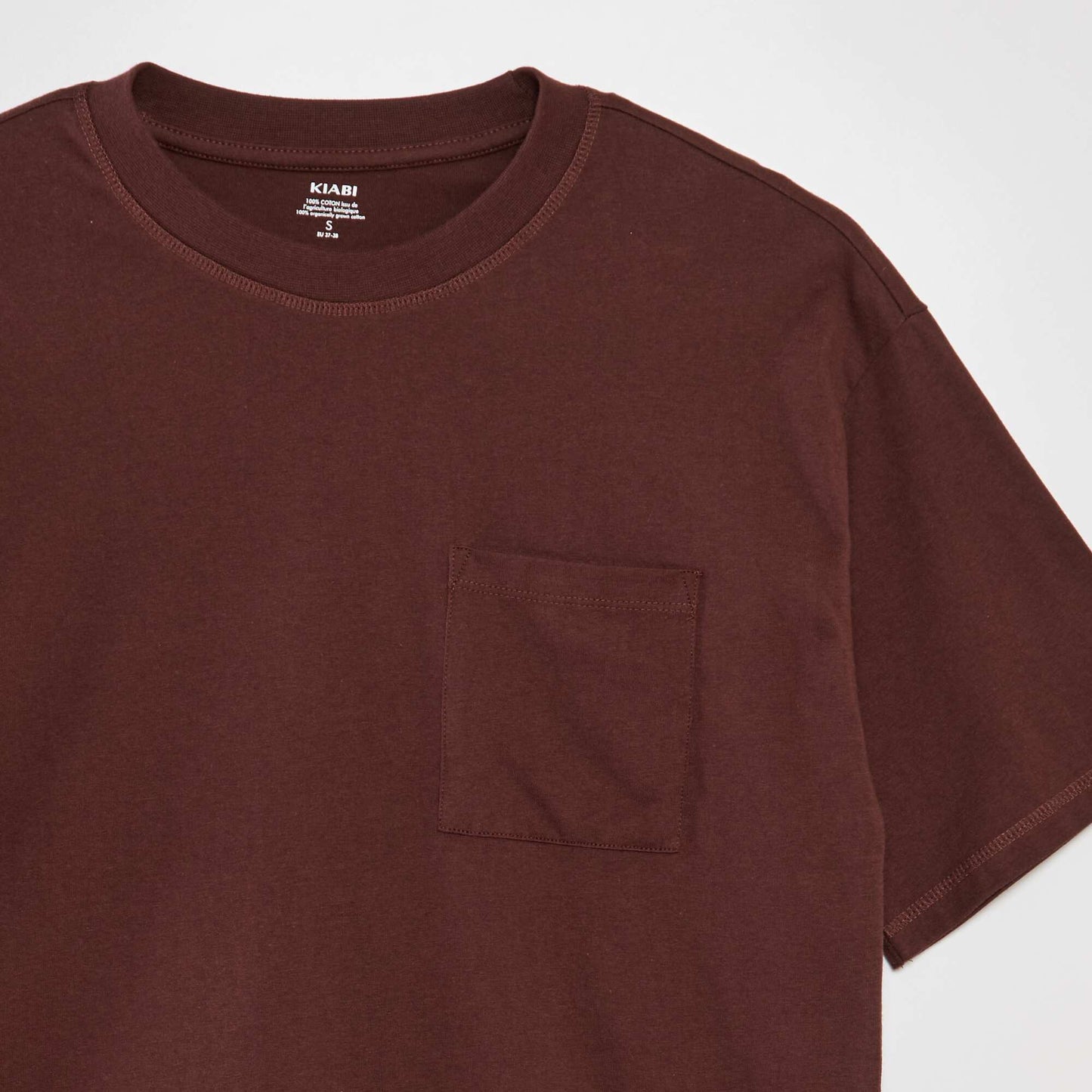 Tee-shirt uni coupe large Marron