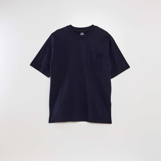 Tee-shirt uni coupe large Bleu marine
