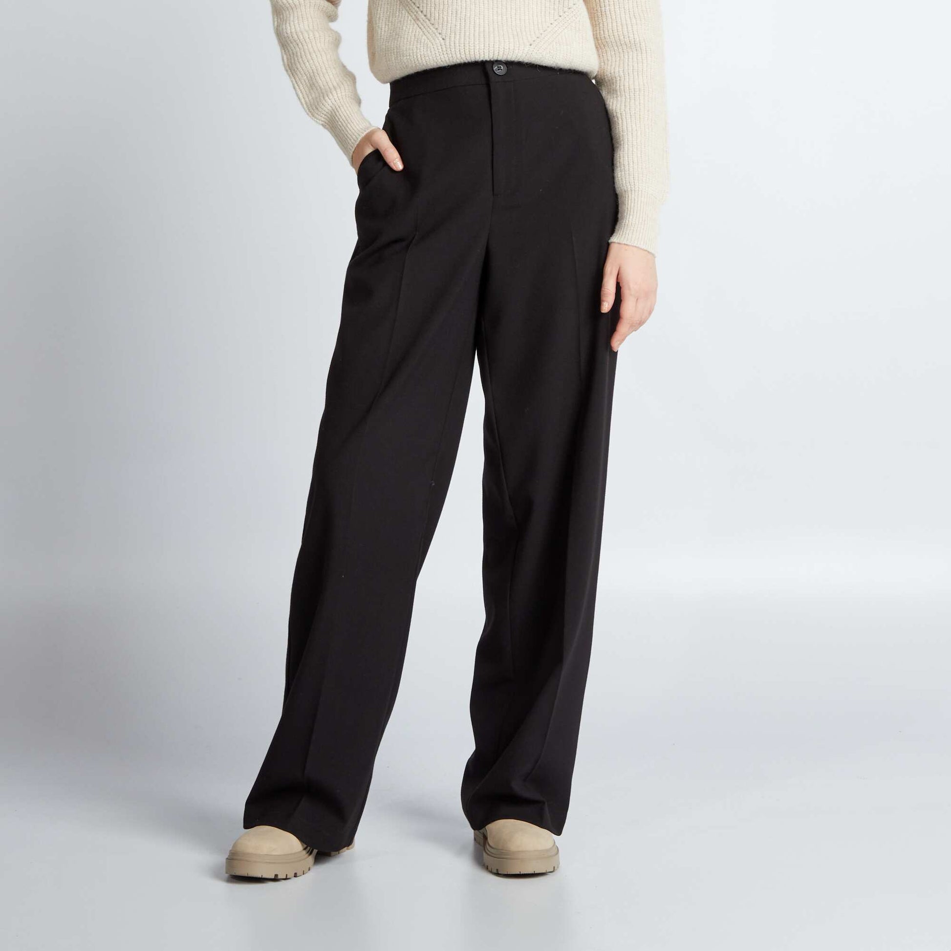 Pantalon large classique noir