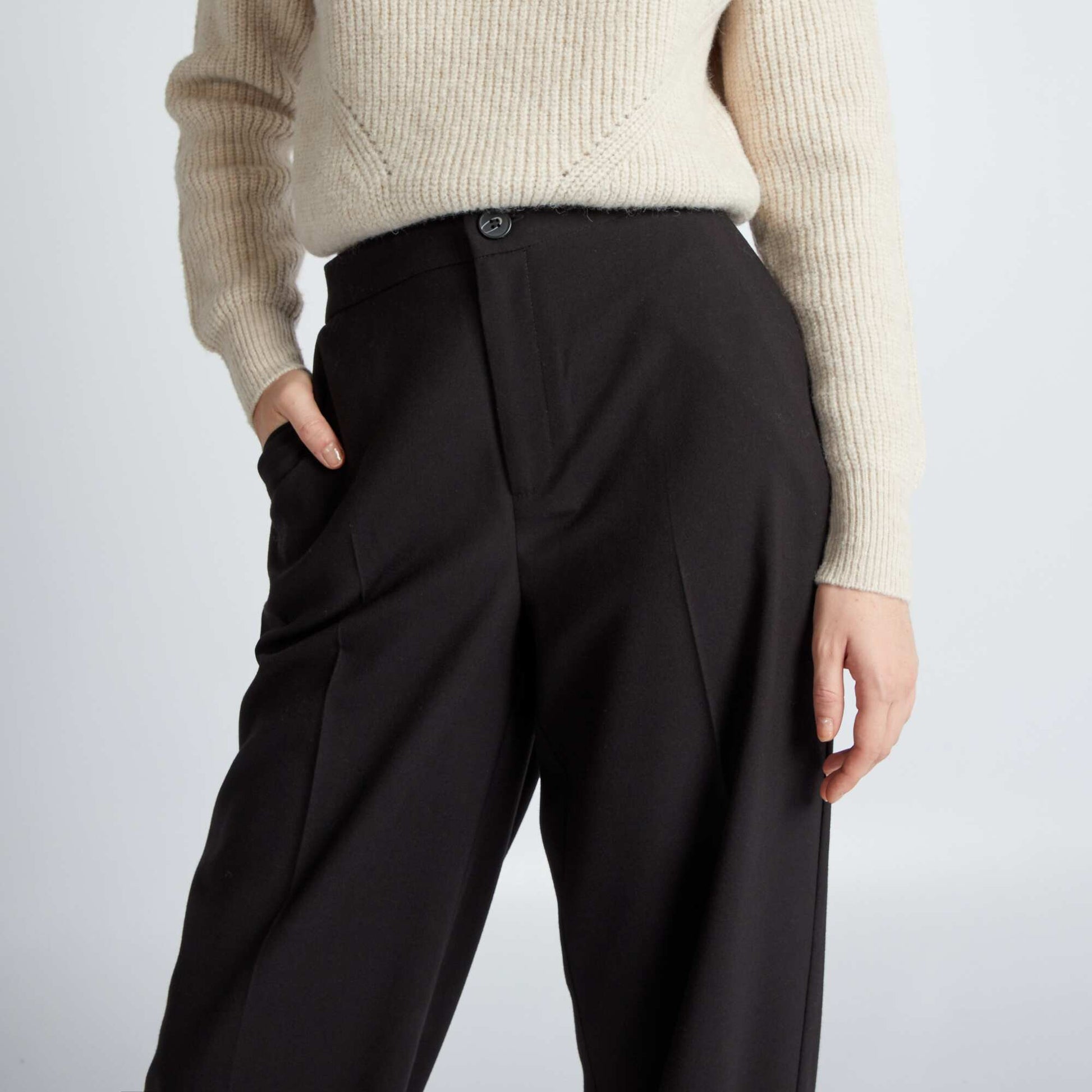 Pantalon large classique noir