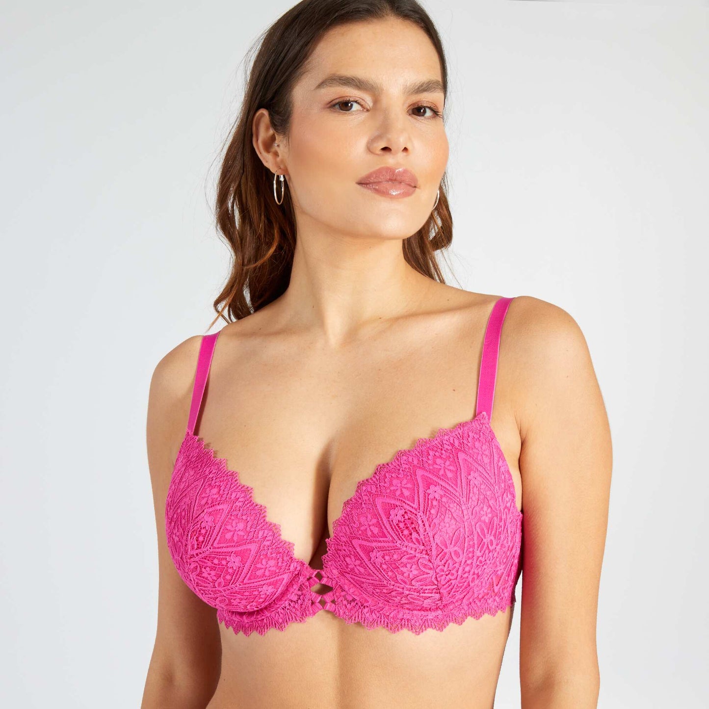 Soutien-gorge ampliforme en dentelle D&E Rose