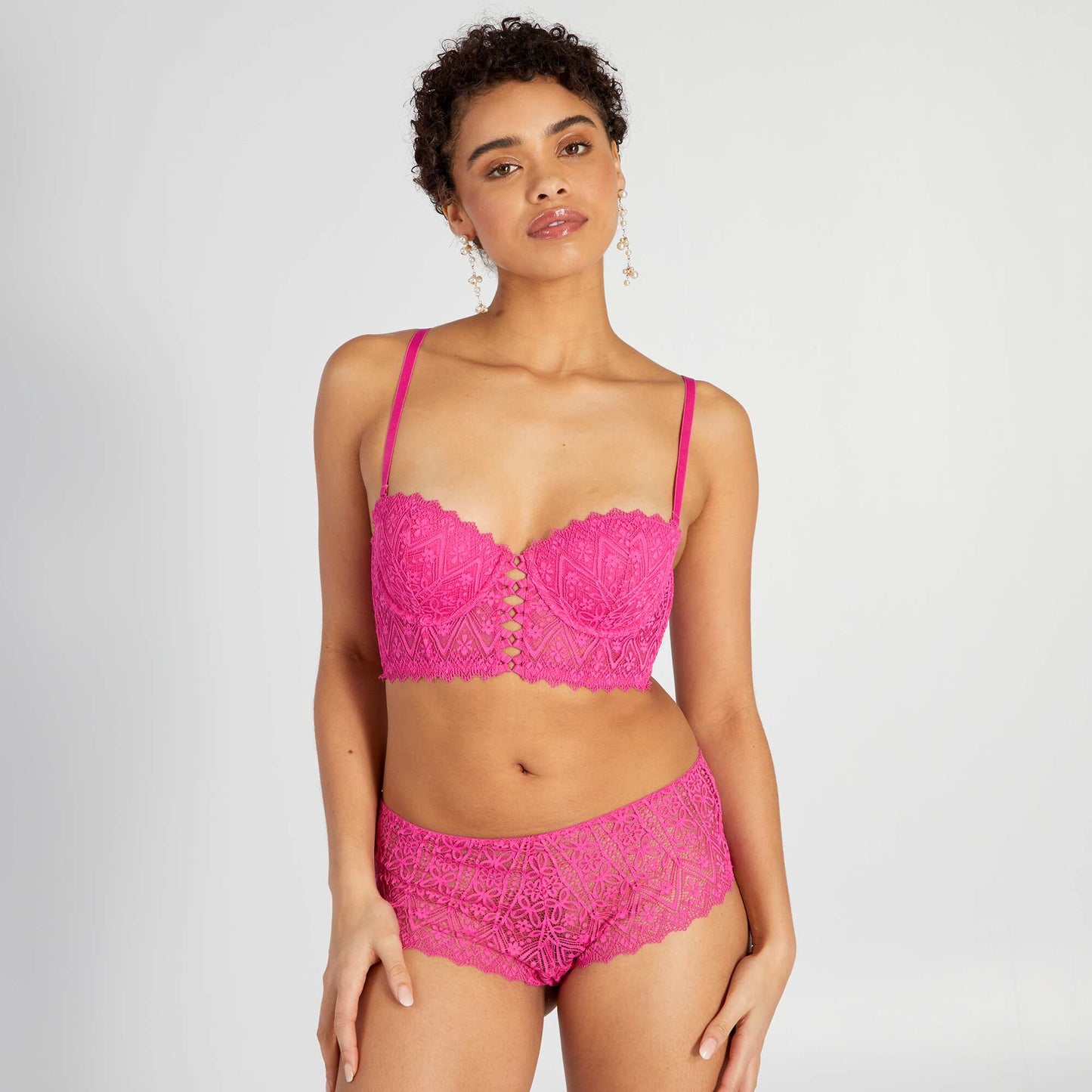 Shorty en dentelle Rose