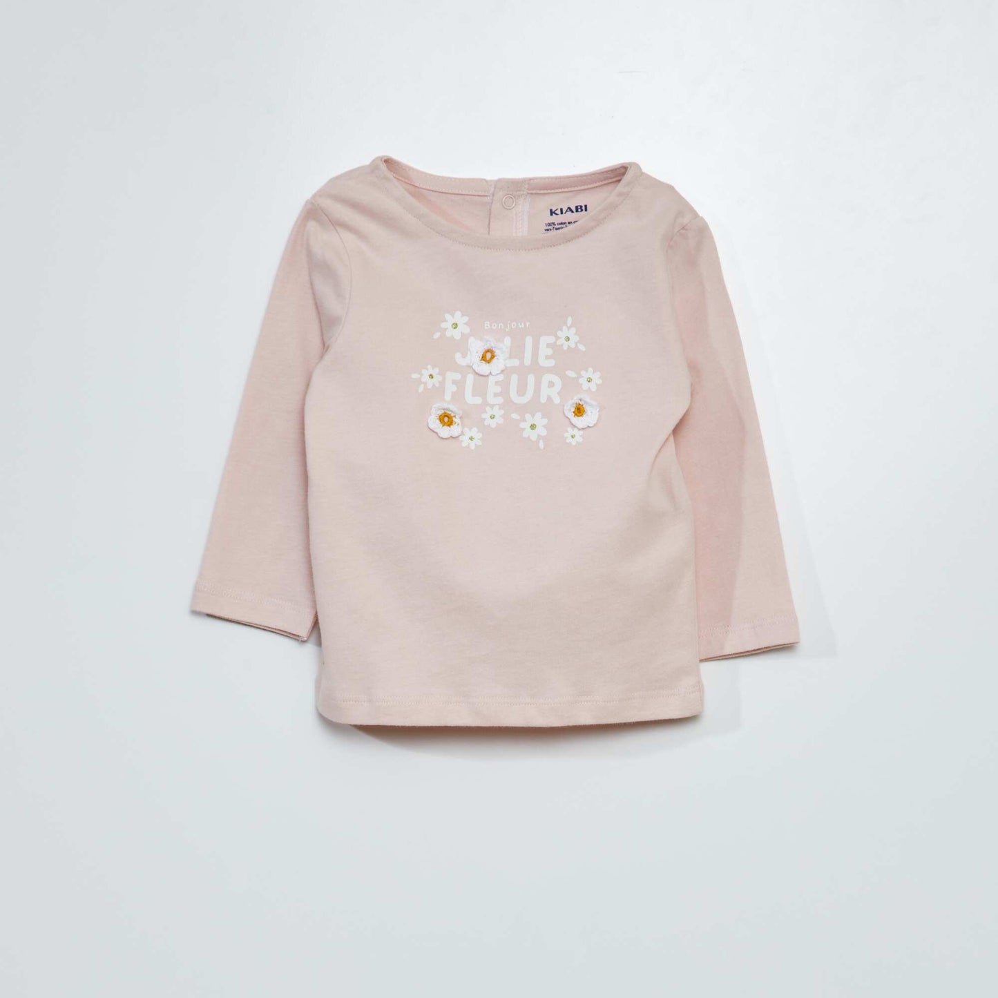 Tee-shirt manches longues imprim en bouclette Rose