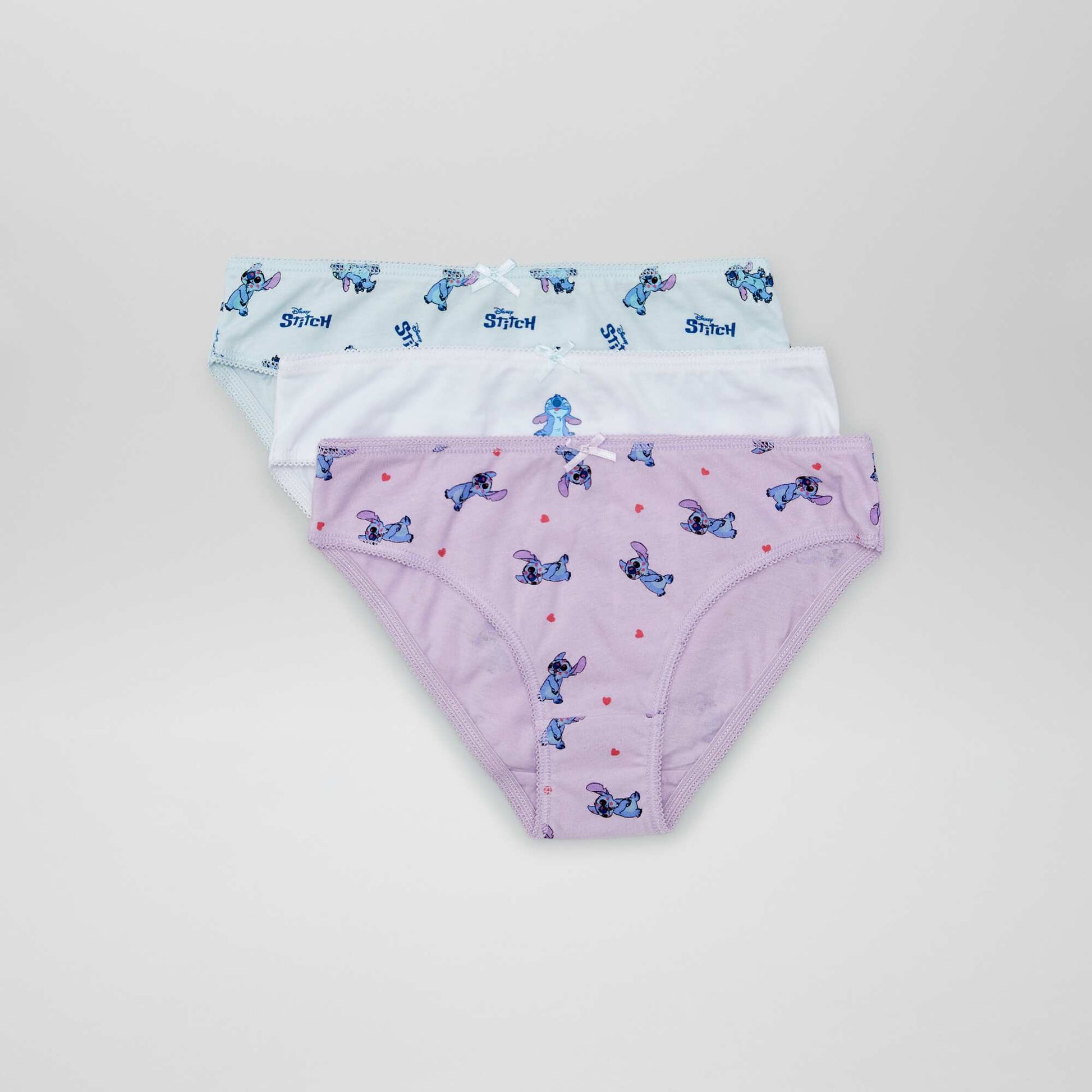 Lot de 3 culottes 'Stitch' 'Disney' Bleu/blanc/rose