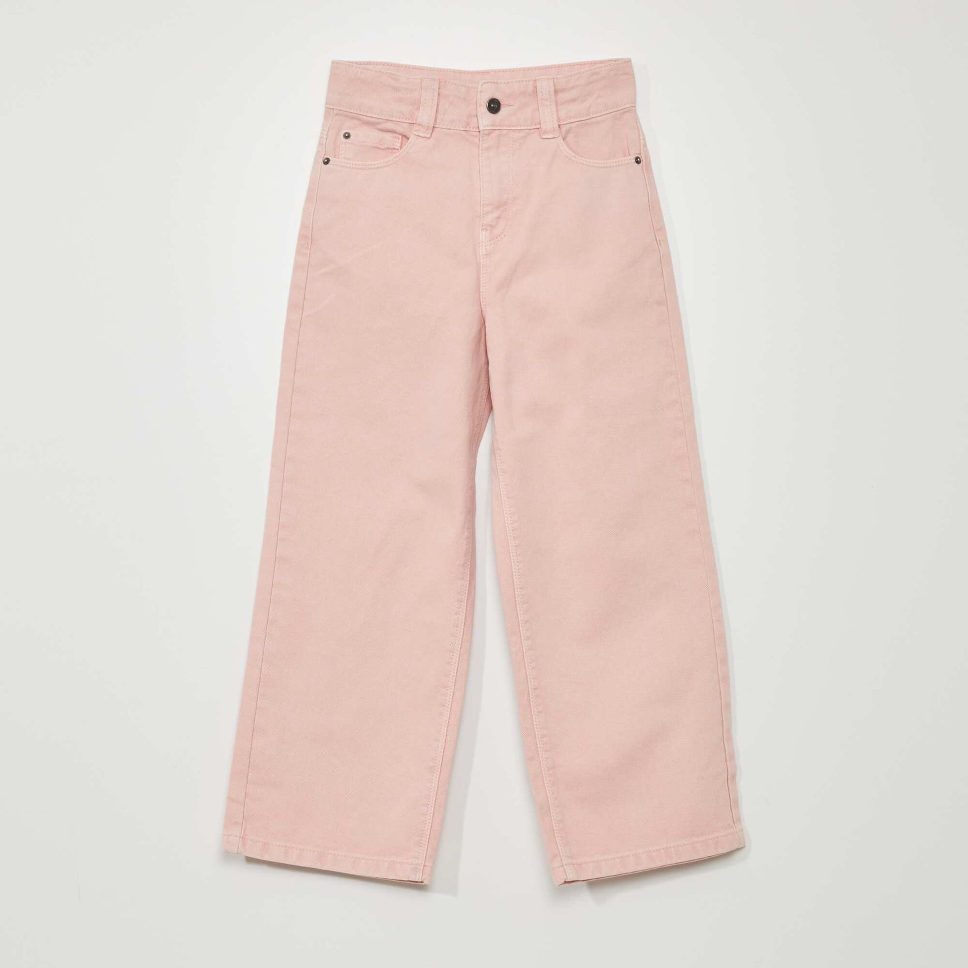 Jean wide leg taille haute Rose