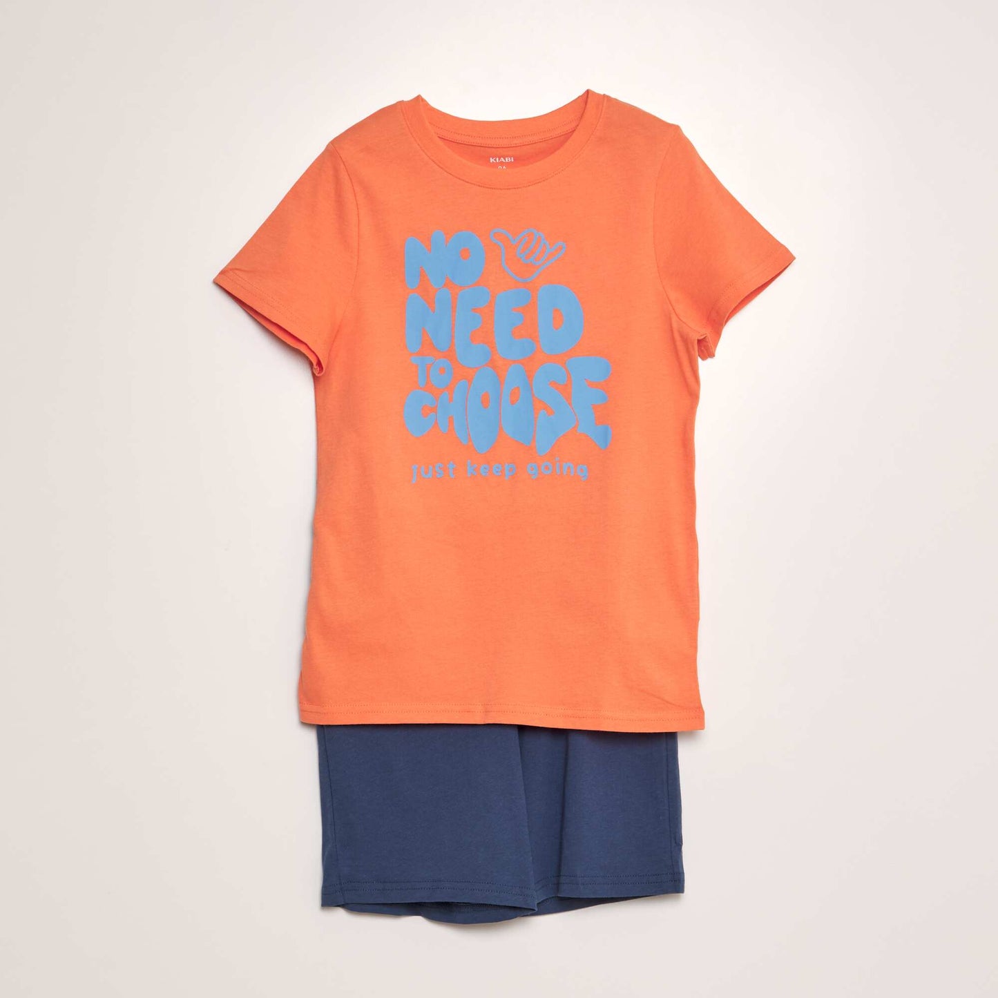 Pyjama court short + t-shirt - 2 pi ces Orange