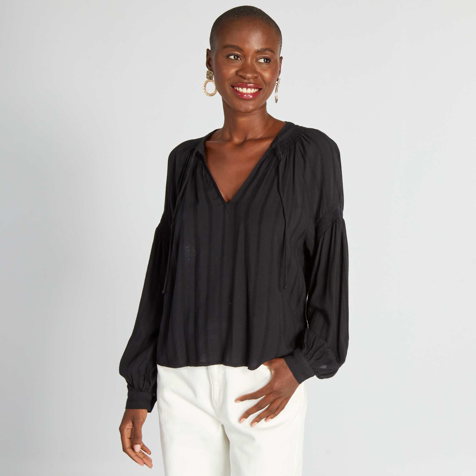 Moffi Blouse KBL-2618 Black main image 1