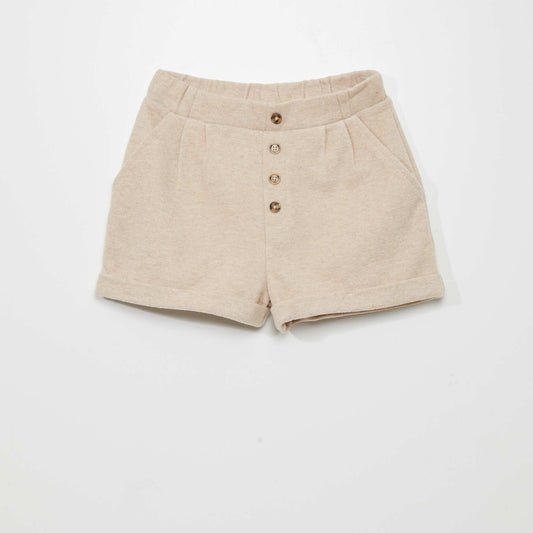 Short effet lainage Beige