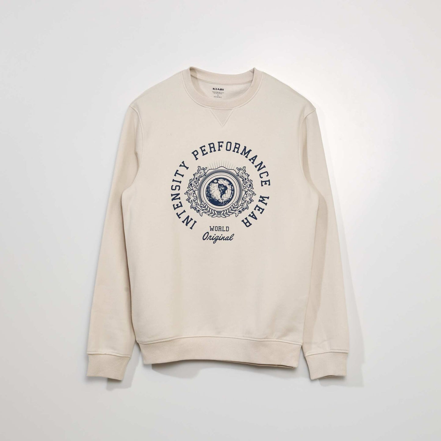 Sweat en molleton imprim Beige