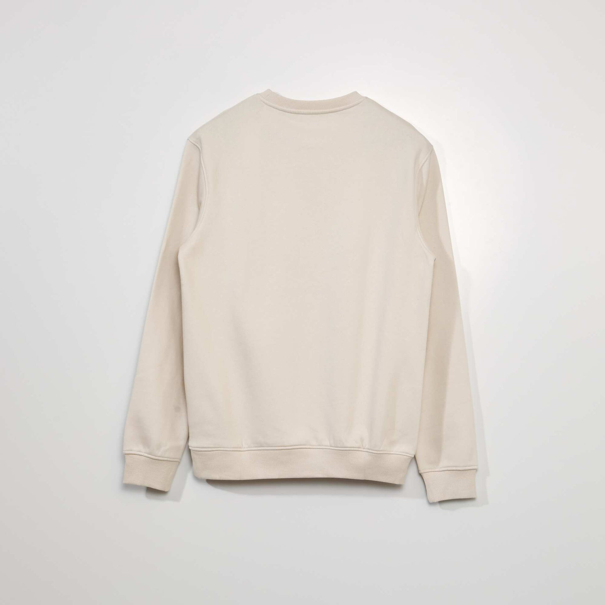 Sweat en molleton imprim Beige