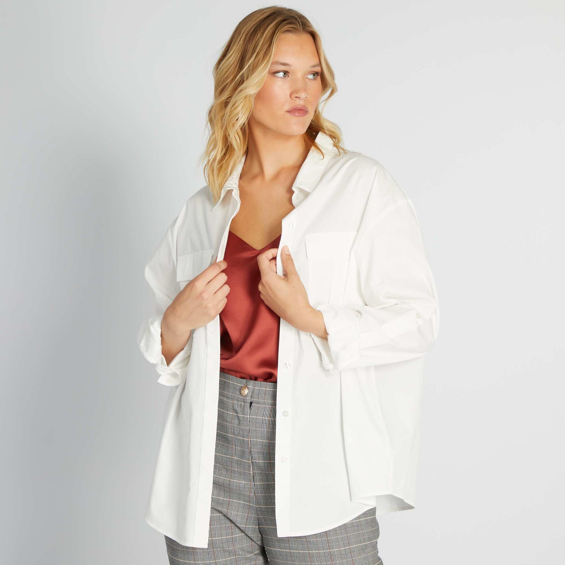 Chemise en popeline blanc