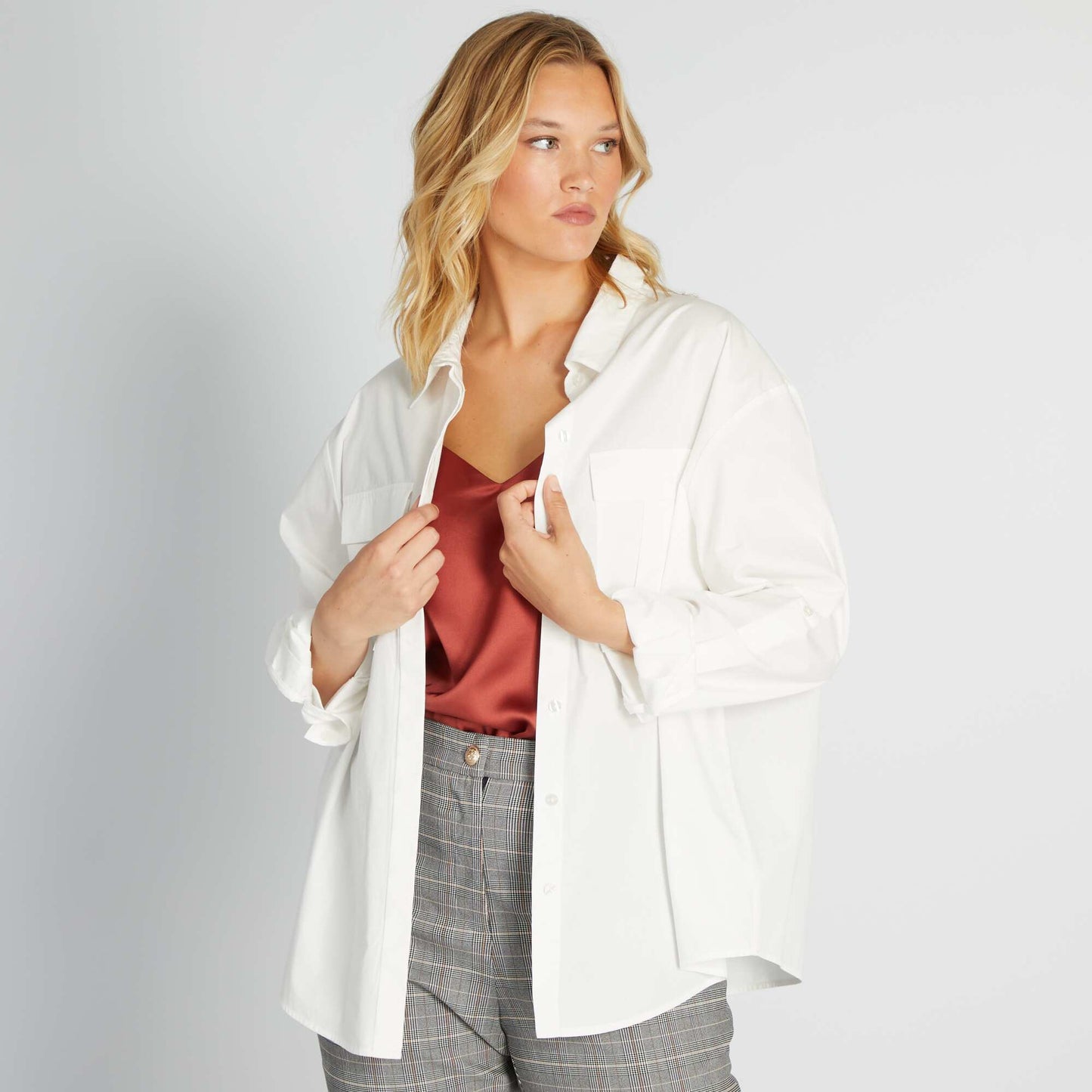 Chemise en popeline blanc