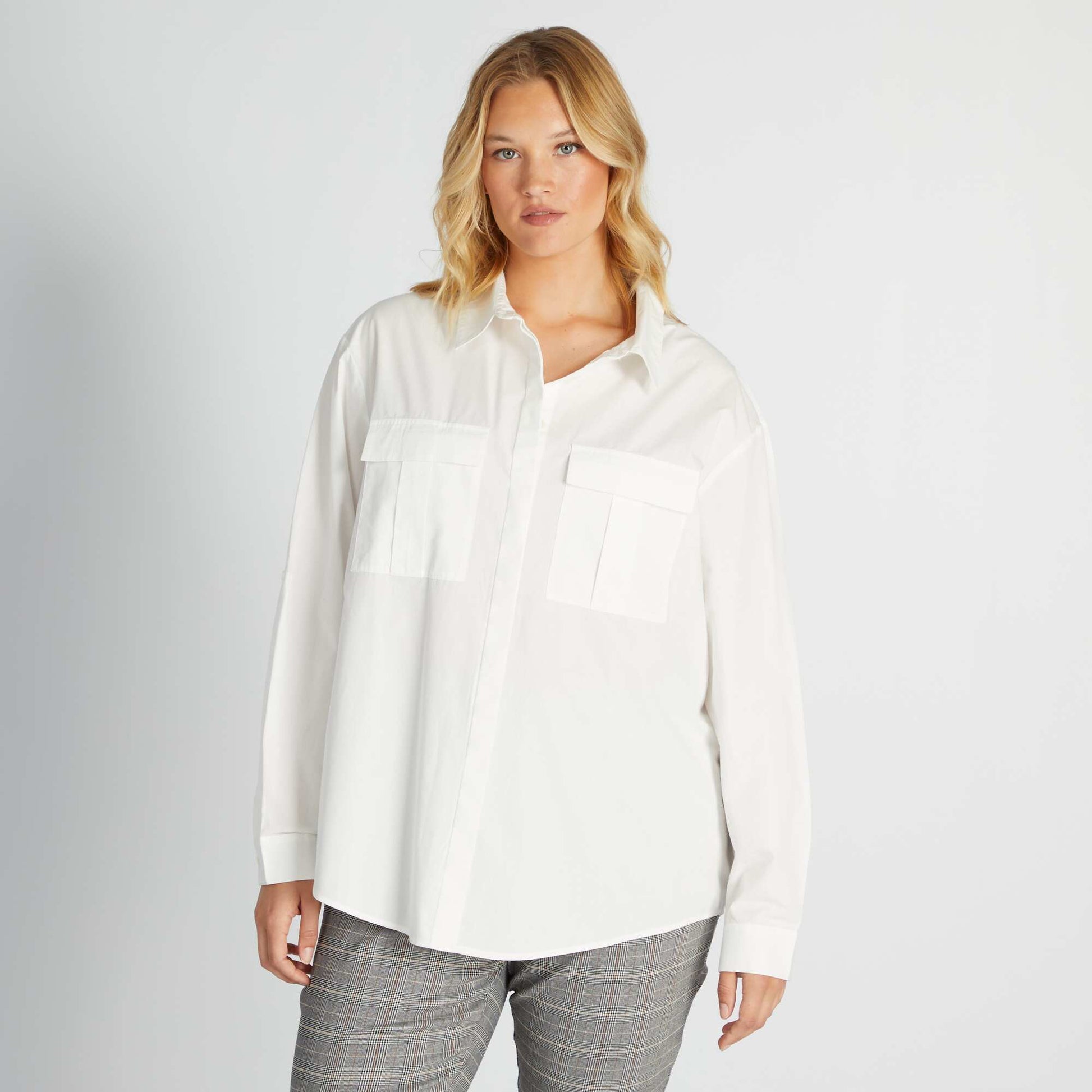 Chemise en popeline blanc