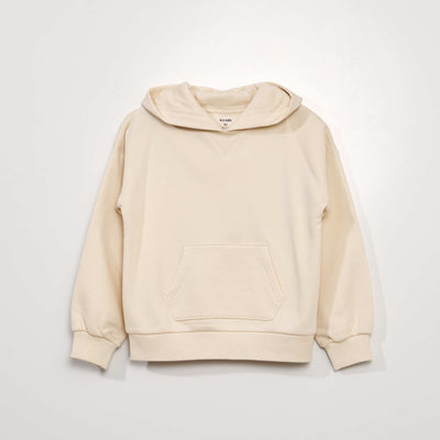 Sweat capuche molleton pais Beige