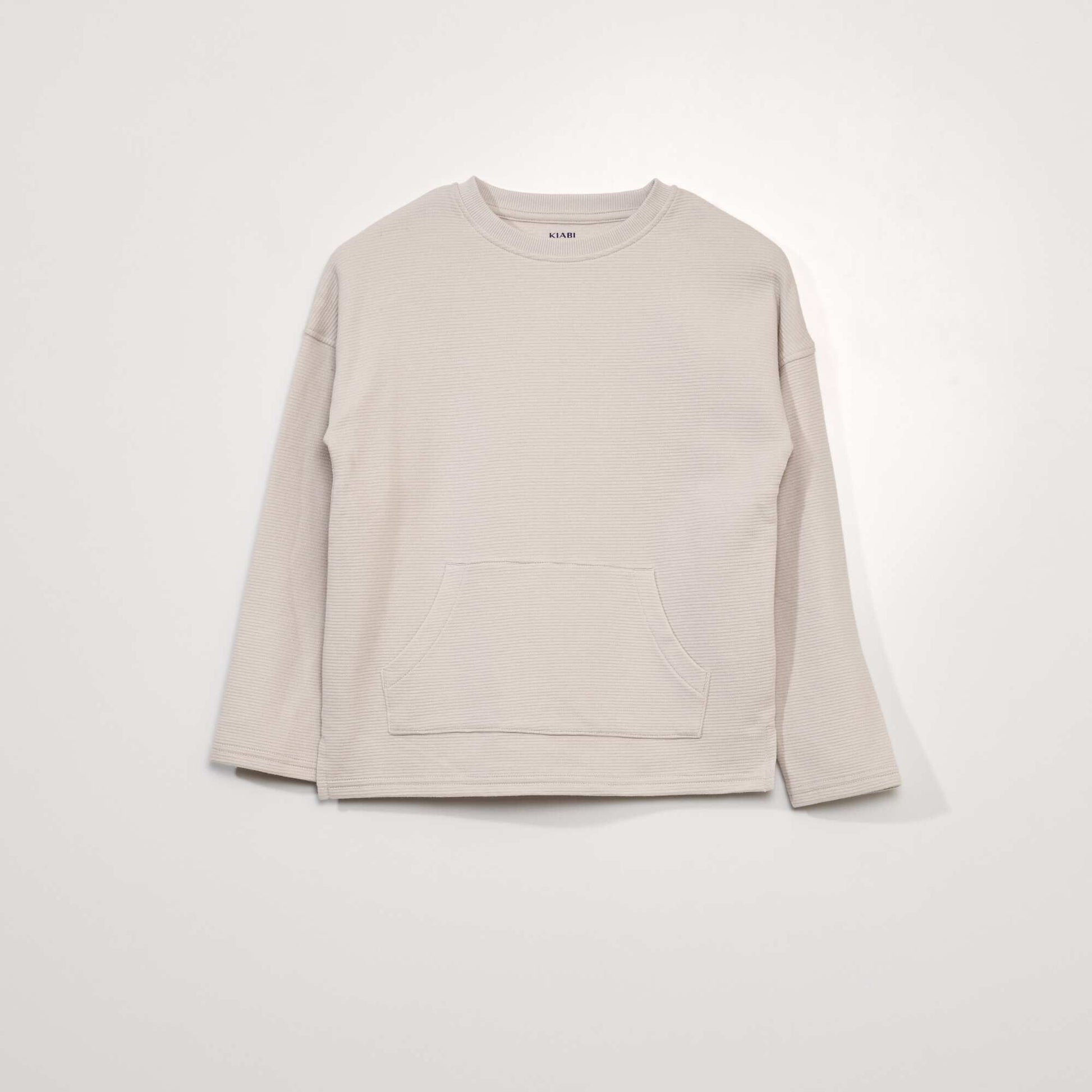 Tee-shirt maille textur e avec poche kangourou Blanc