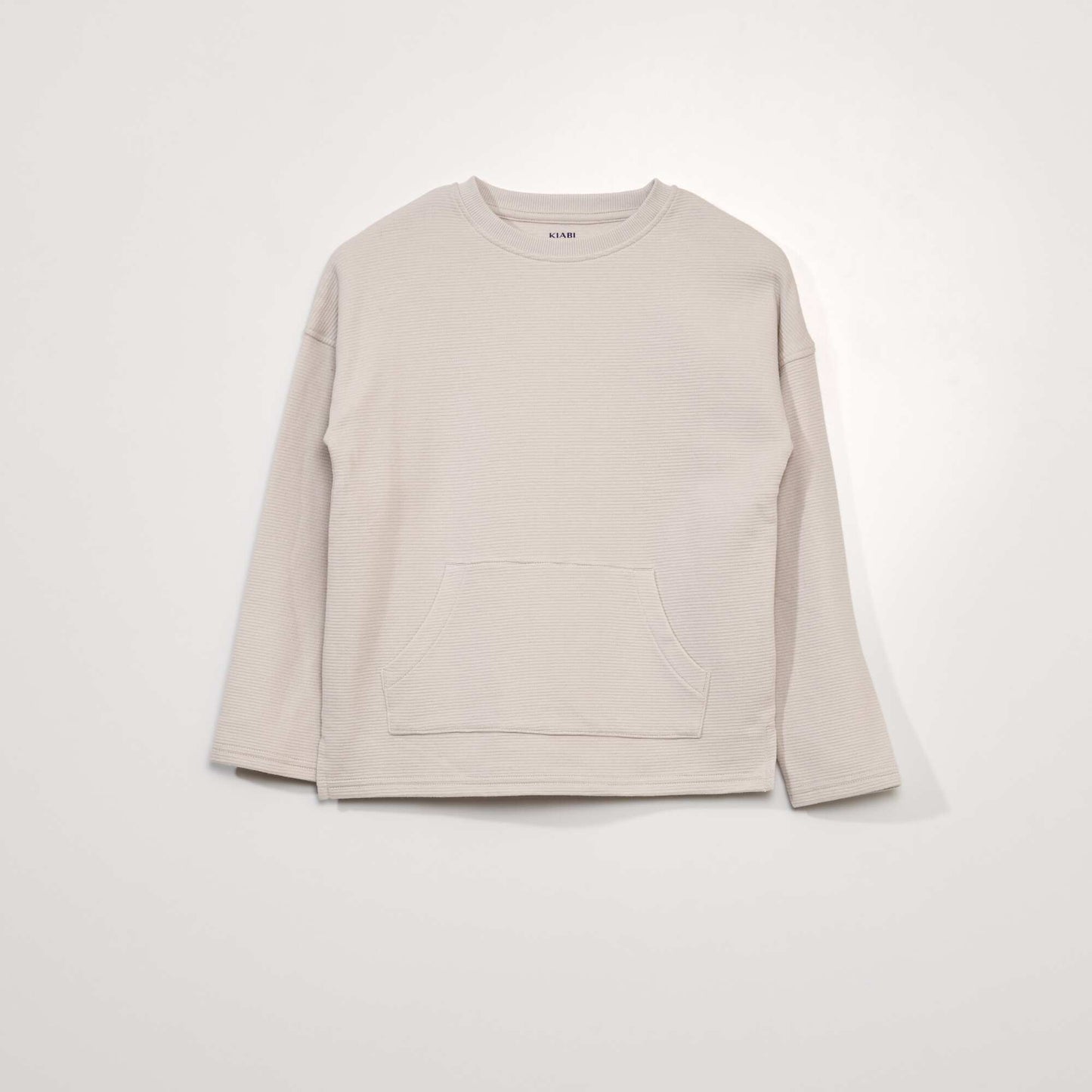 Tee-shirt maille textur e avec poche kangourou Blanc