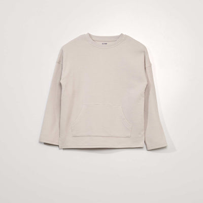 Tee-shirt maille textur e avec poche kangourou Blanc