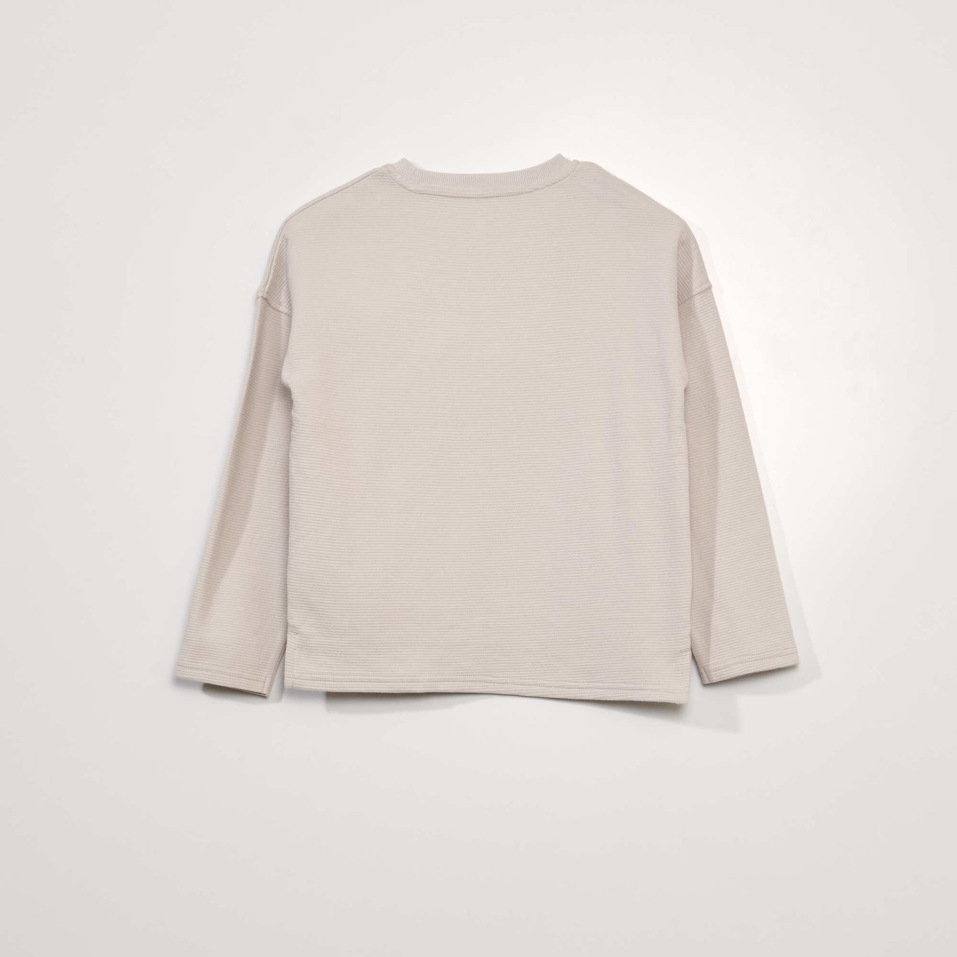 Tee-shirt maille textur e avec poche kangourou Blanc
