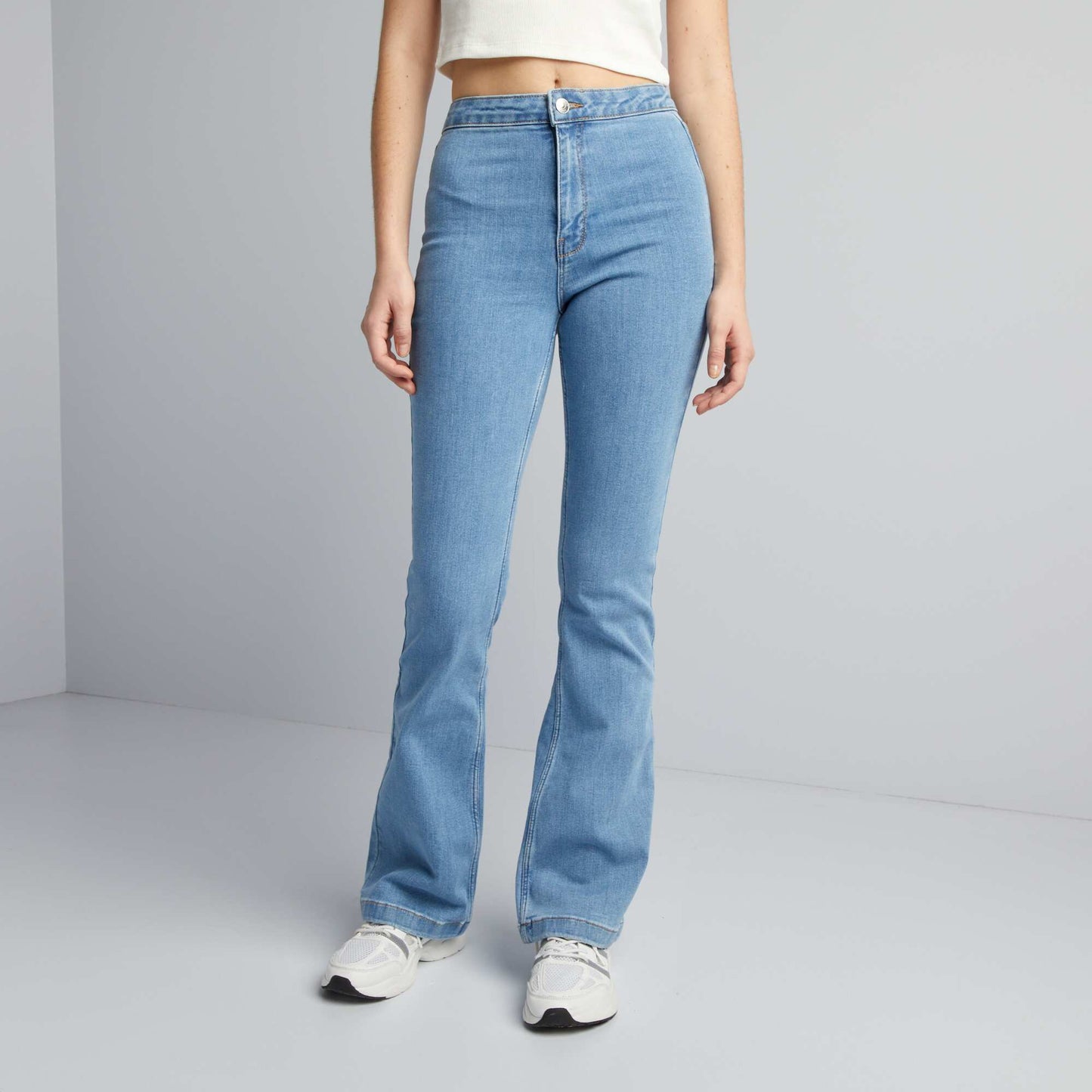 Jean stretch flare/bootcut à taille haute Bleu